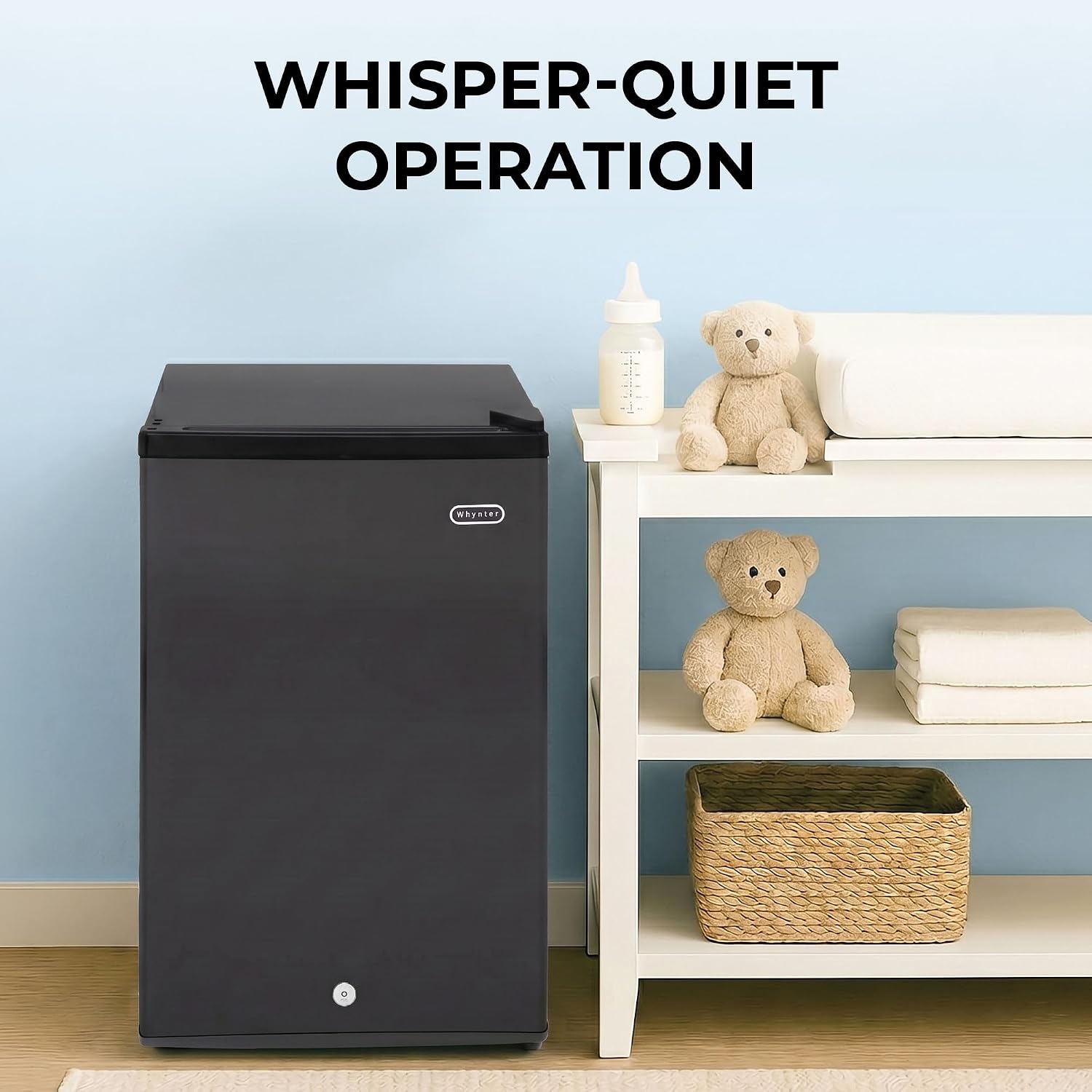 Whynter Upright Freezer 2.1 Cu Ft Lock, Mini Freezer, Stainless CUF-210SS | Adjustable Thermostat and Security Lock, Energy Star Rated, Reversible Door, Adds Compact Frozen Storage at Home