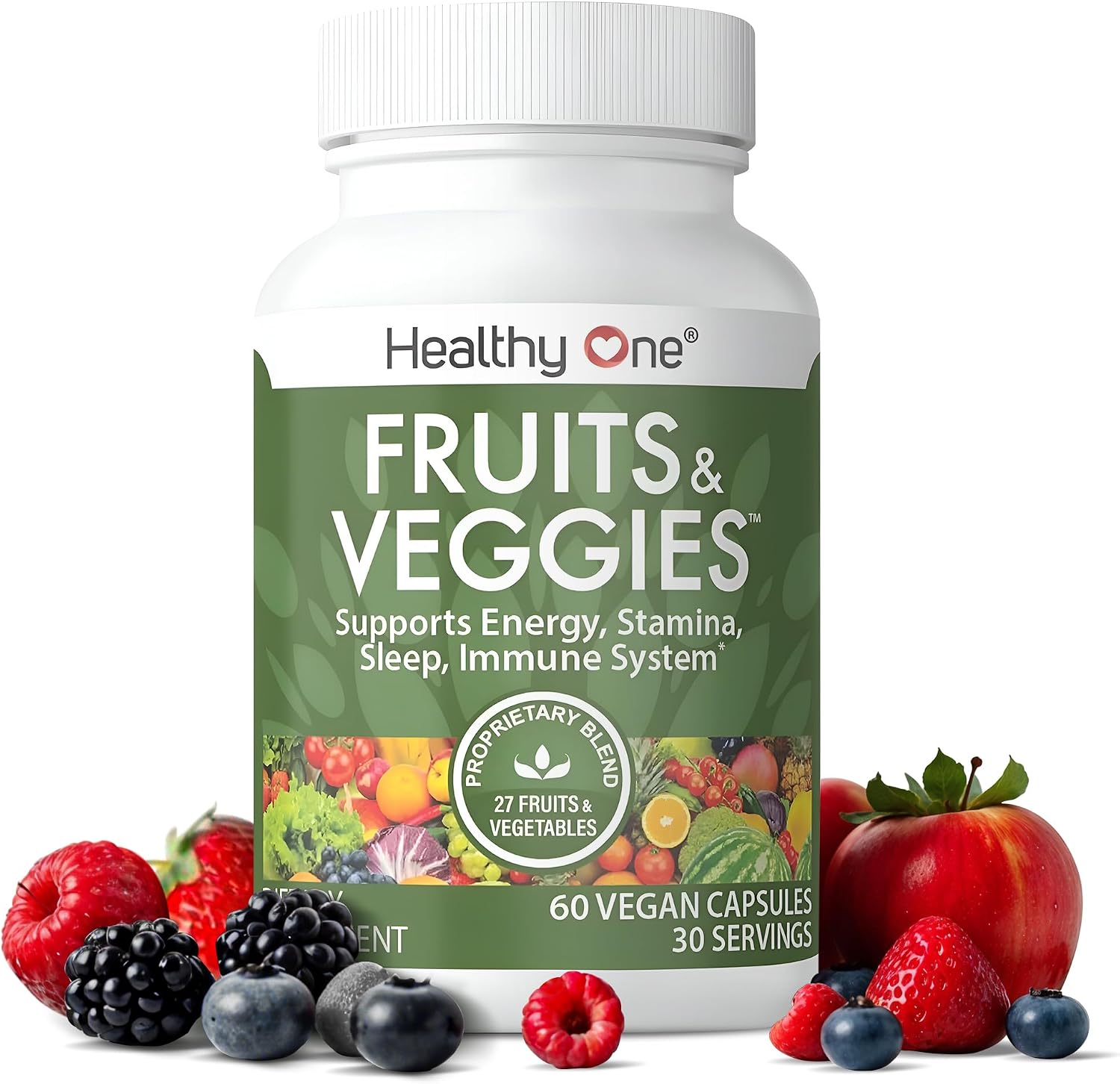 Healthy Fruits & Veggies, 27-in-1 Formula, GLP1 Support, Superfoods - 150ct | Immun & GLP1 Support, 1 Serving = 3 Servings Fruits & Vegetables, Energy & Focus, High Fiber, Antioxidants, Kid Safe