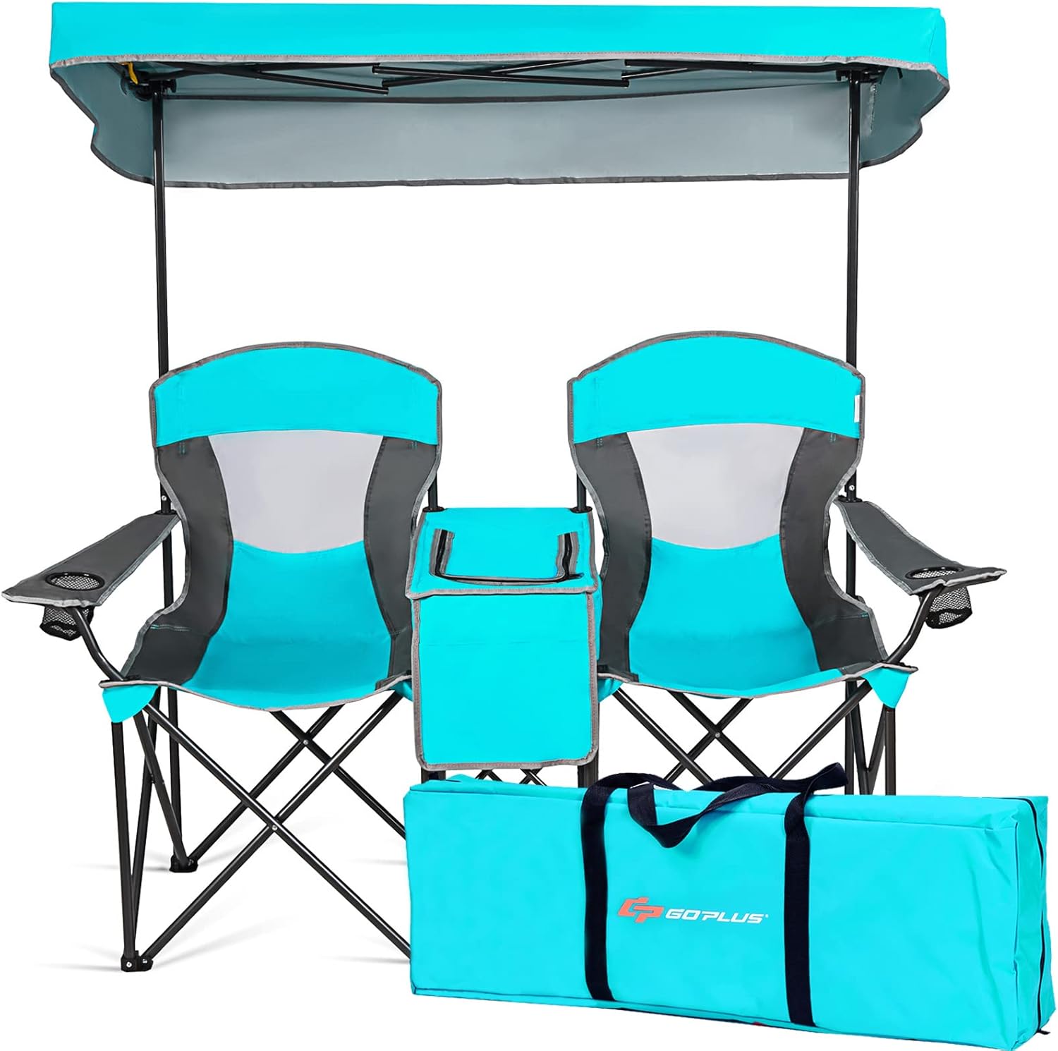 Goplus Double Beach Chair with Canopy Shade