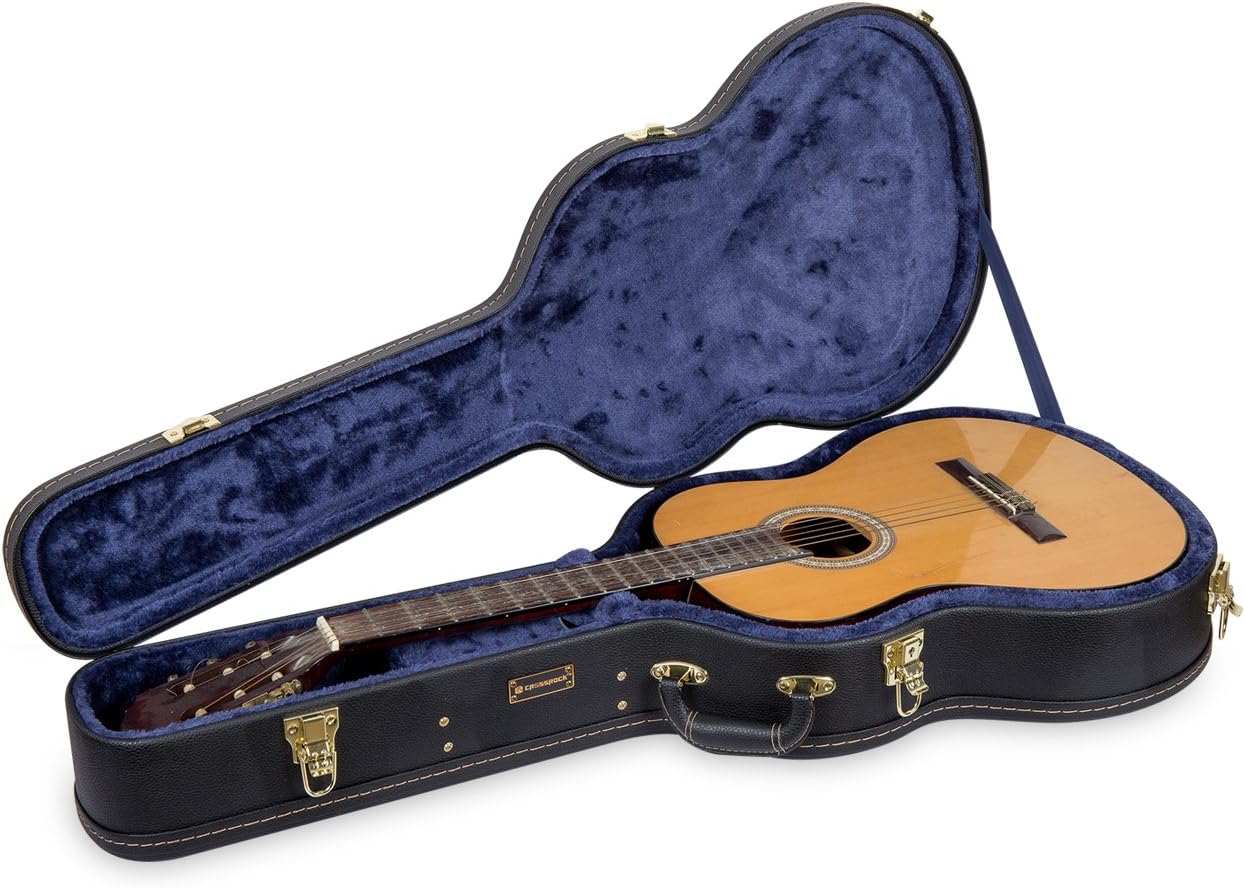 Crossrock Hardshell Arch Top wood case fits SG Electric Guitars-Black(CRW600SGBK)
