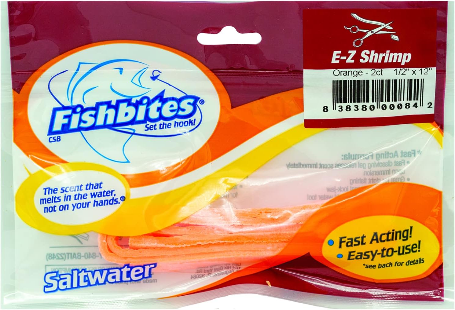Fishbites E-Z Shrimp Fast-Acting Fishing Bait | Fast-acting formula begins dispersing scent quickly after entering the water for consistent bait presentation.