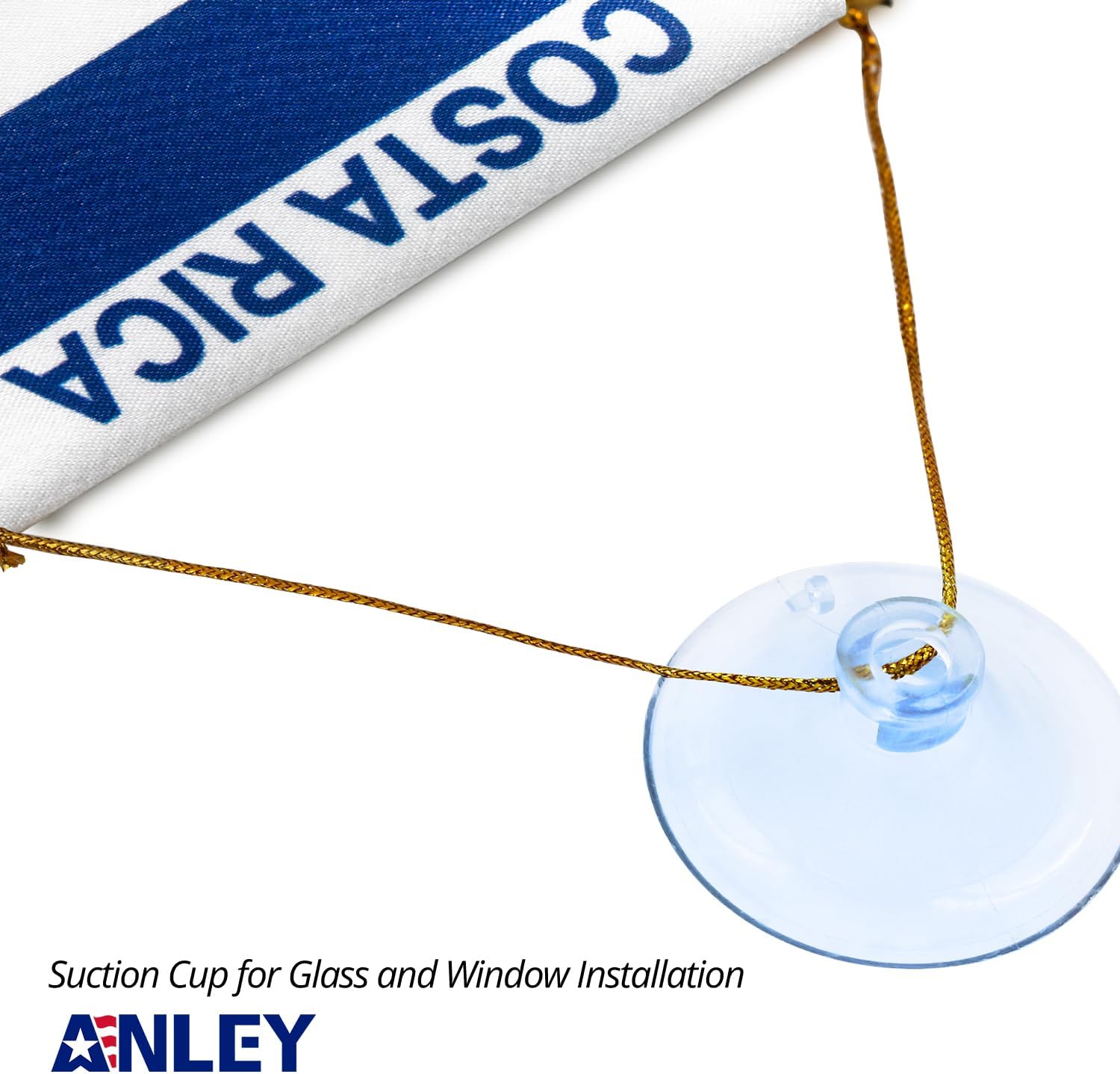 Anley 4 X 6 Inch Nicaragua Fringy Window Hanging Flag - Mini Banner & Car Rearview Mirror Décor - Fringed Nicaraguan Hanging Flag with Suction Cup