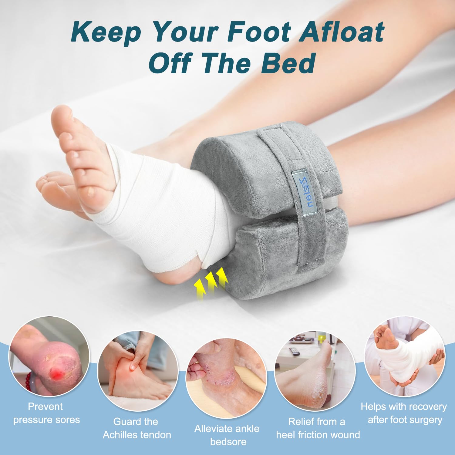 Foot Elevation Pillow Ankle Protector Support Elevated Foot Heel Pillow Elevator Feet Foam Wedge Leg Rest Post Surgery Pillow Bed Pressure Sore