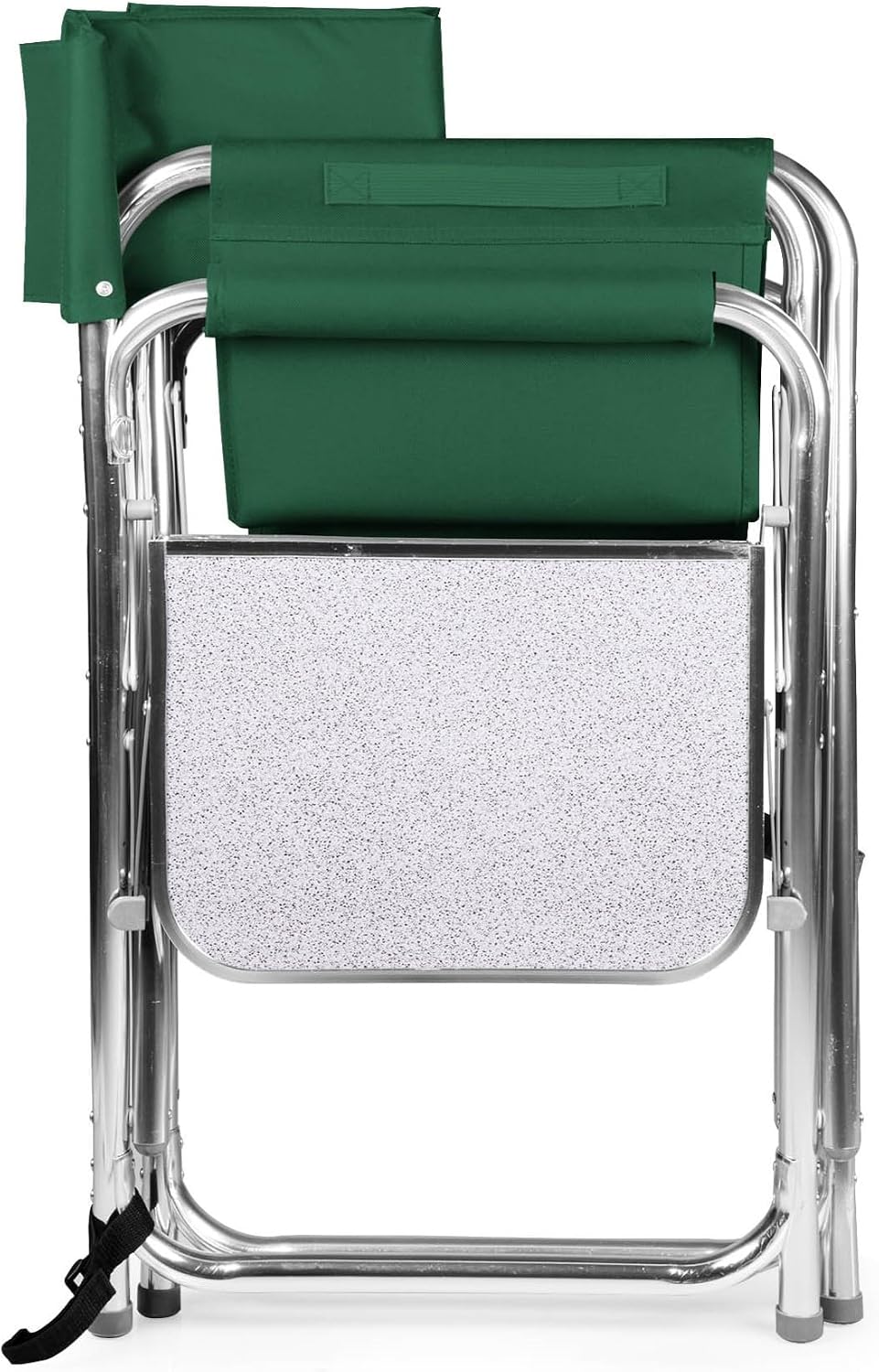 PICNIC TIME Sports Chair with Side Table and Armrest Caddy, Lightweight Aluminum Folding Outdoor Camping Chair for Adults, Portable Director Style Lawn Seating with Pockets & Carry Strap, (Navy Blue)