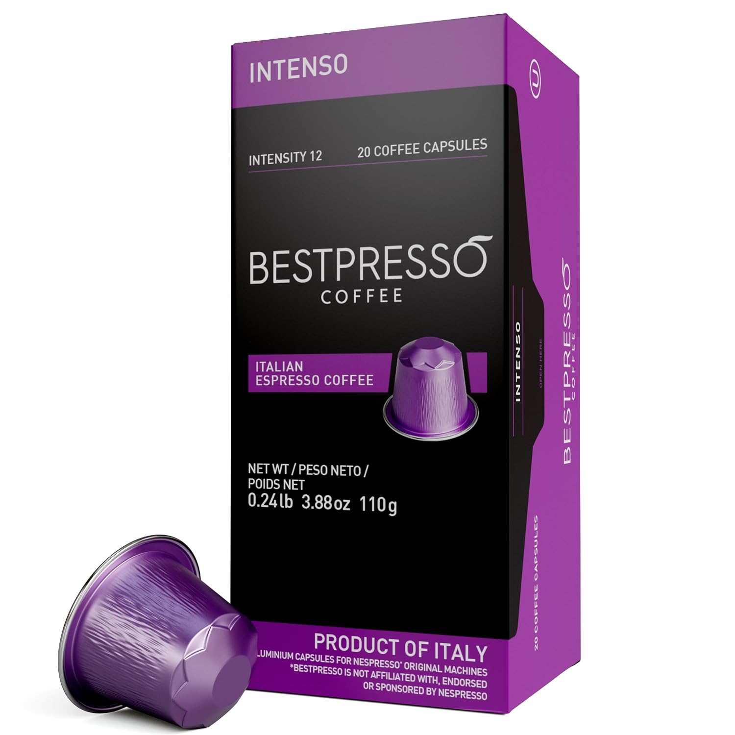 Bestpresso Coffee for Nespresso Original Machine 120 pods Certified Genuine Espresso Flavored Pack Vanilla Pods Compatible with Nespresso Original