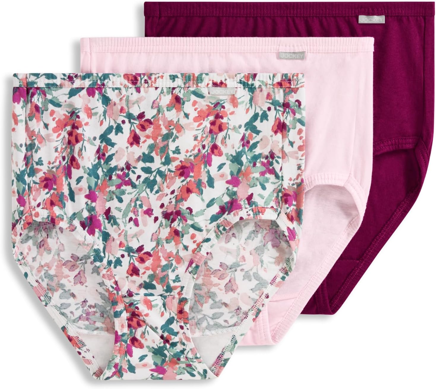 Jockey Women's Underwear 100% Cotton Elance Brief - 3 Pack