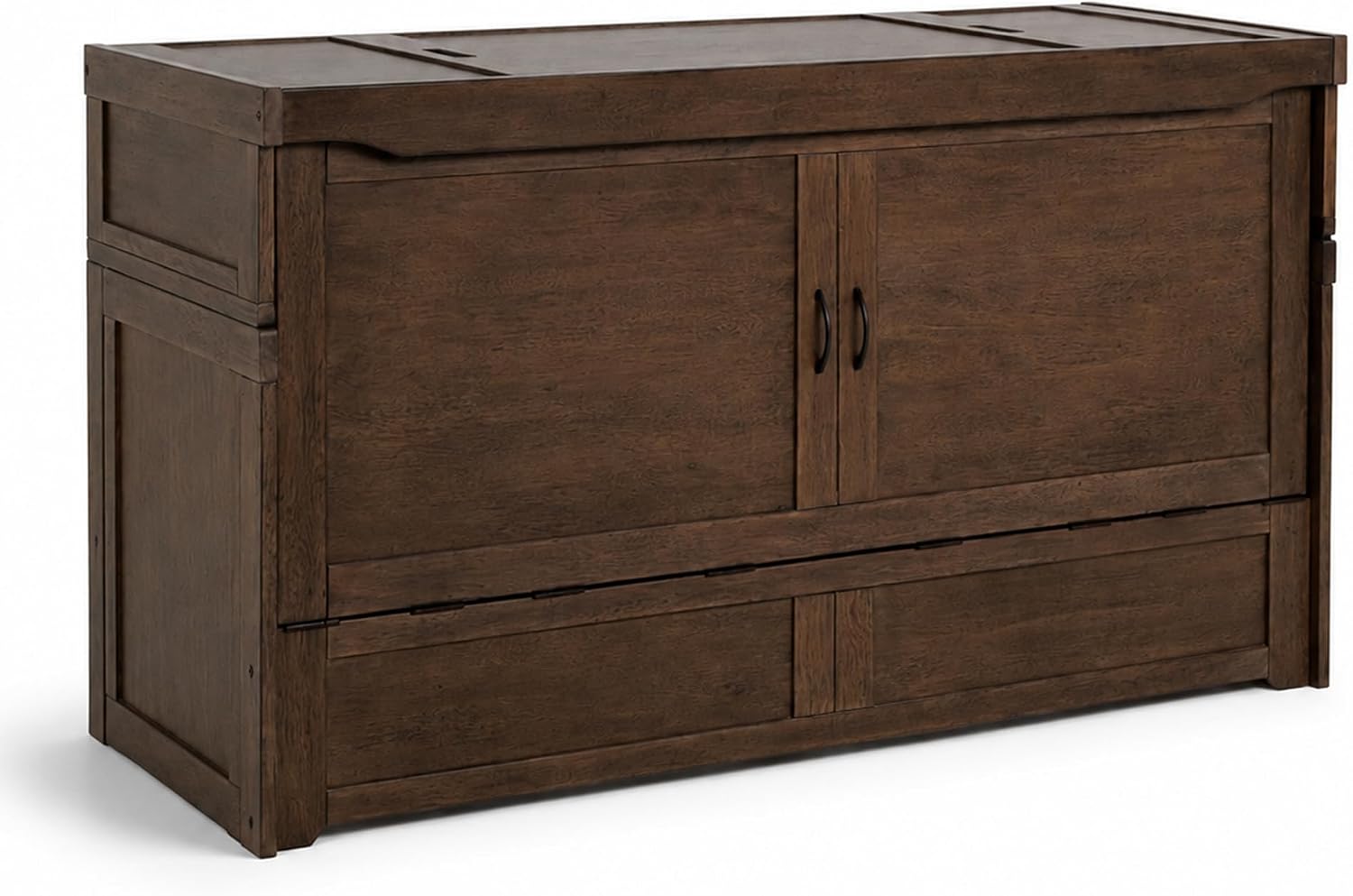 NIGHT & DAY Furniture Murphy Cube Cabinet Bed Pre-Assembled (Cherry, Queen) | Pre-Assembled