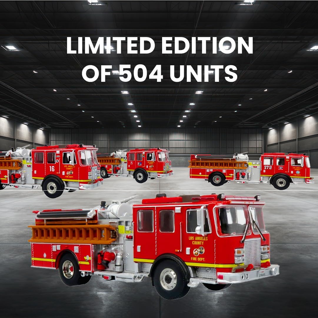 Generic KME Predator Fire Engine - LACFD Engine 8 - Elite Diecast Model for Firefighting Enthusiasts - Los Angeles - Fire Brigade Series 1:64 Scale