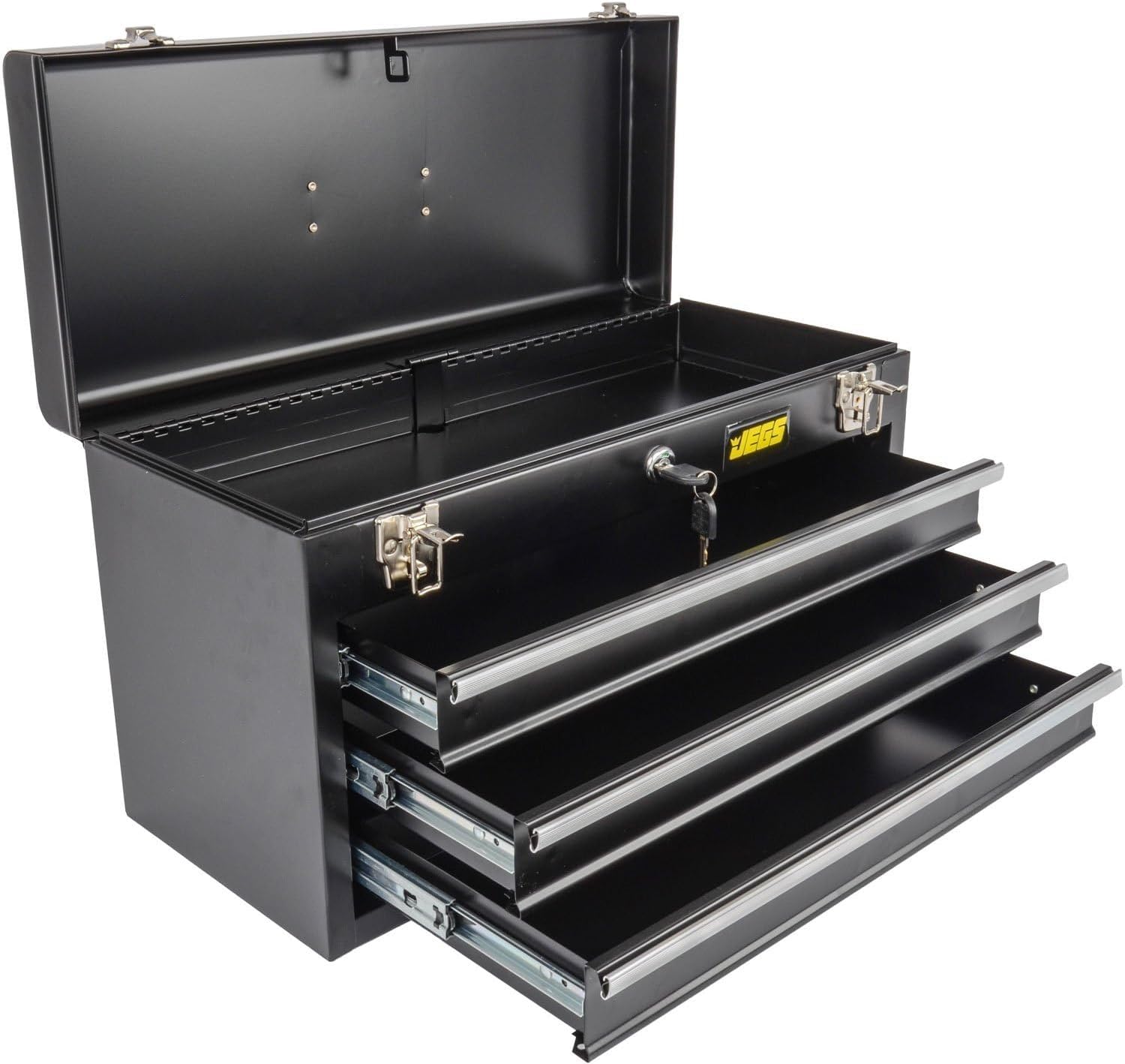 Portable 3 Drawer Tool Box | Portable 3 Drawer Tool Box for supporting automotive installation, service, or repair; aluminum and steel construction