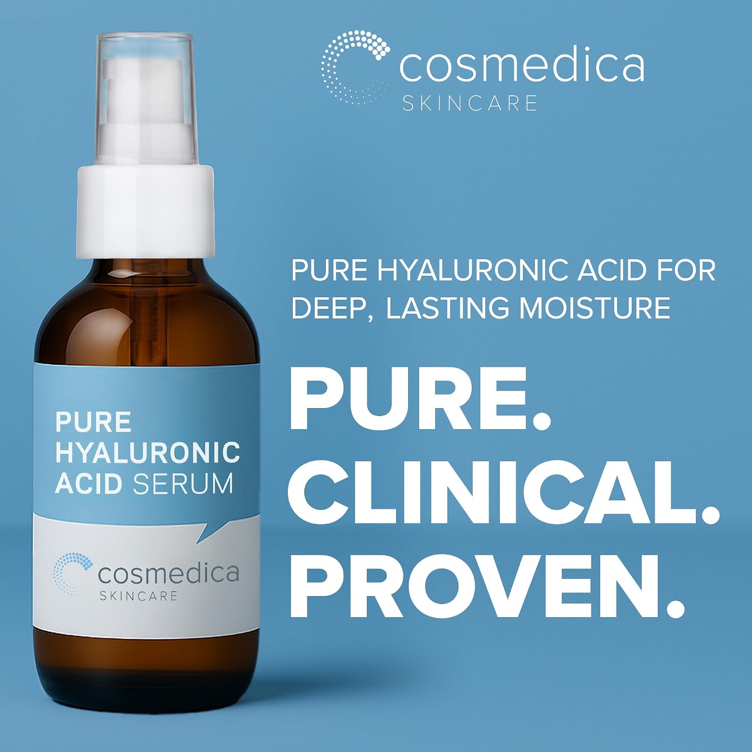 Hyaluronic Acid Serum for Skin 100% Pure Anti Aging Intense Hydration Moisture Non greasy Paraben free, Wrinkle Reducing and Brightening Serum (Pro Formula) 2oz