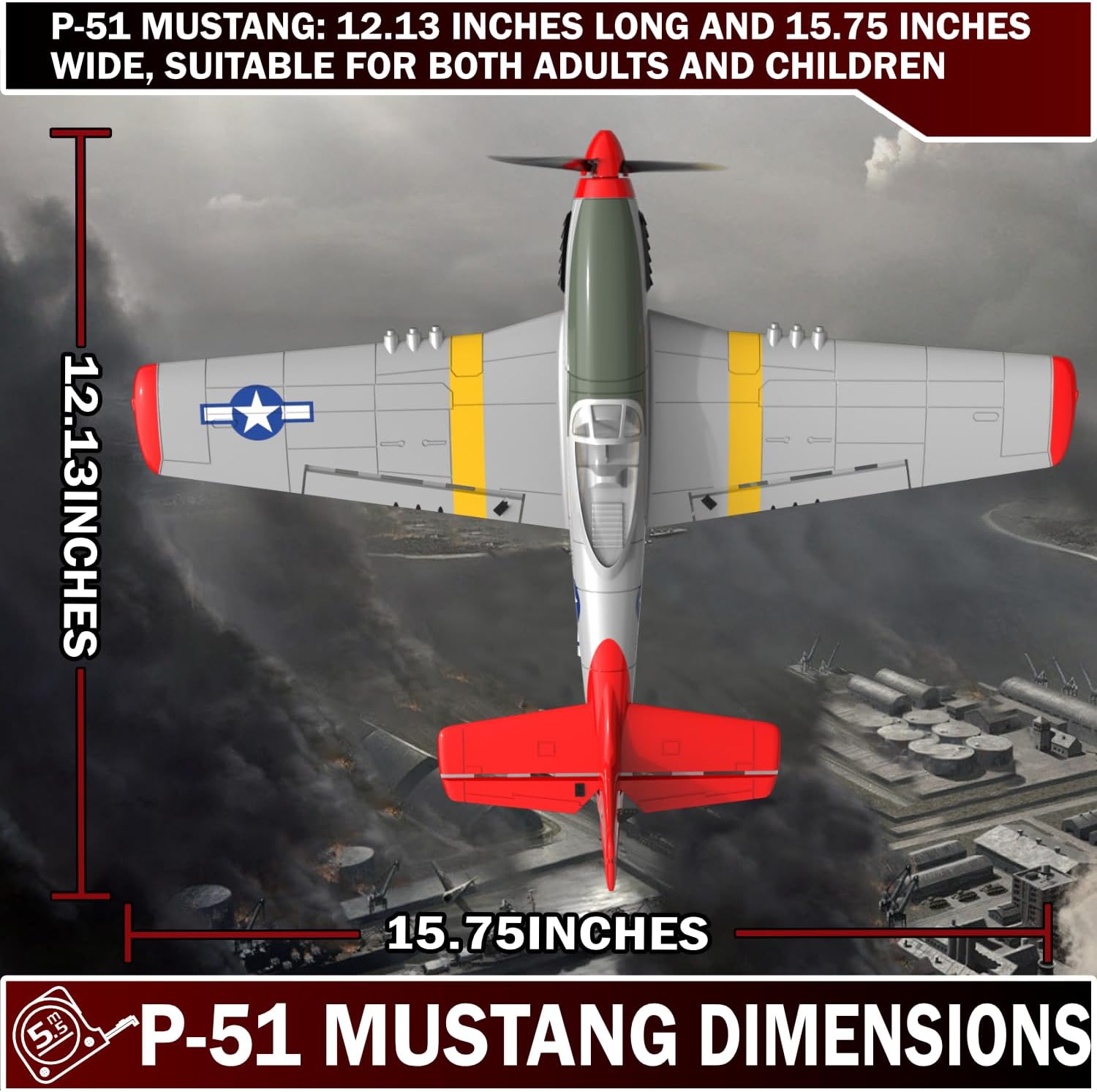 LEAMBE 4 Channel RC Plane, Ready to Fly Aerobatic Aircraft, Easy Control for Beginners, P51 Mustang RC Airplane Best Gift for Adults
