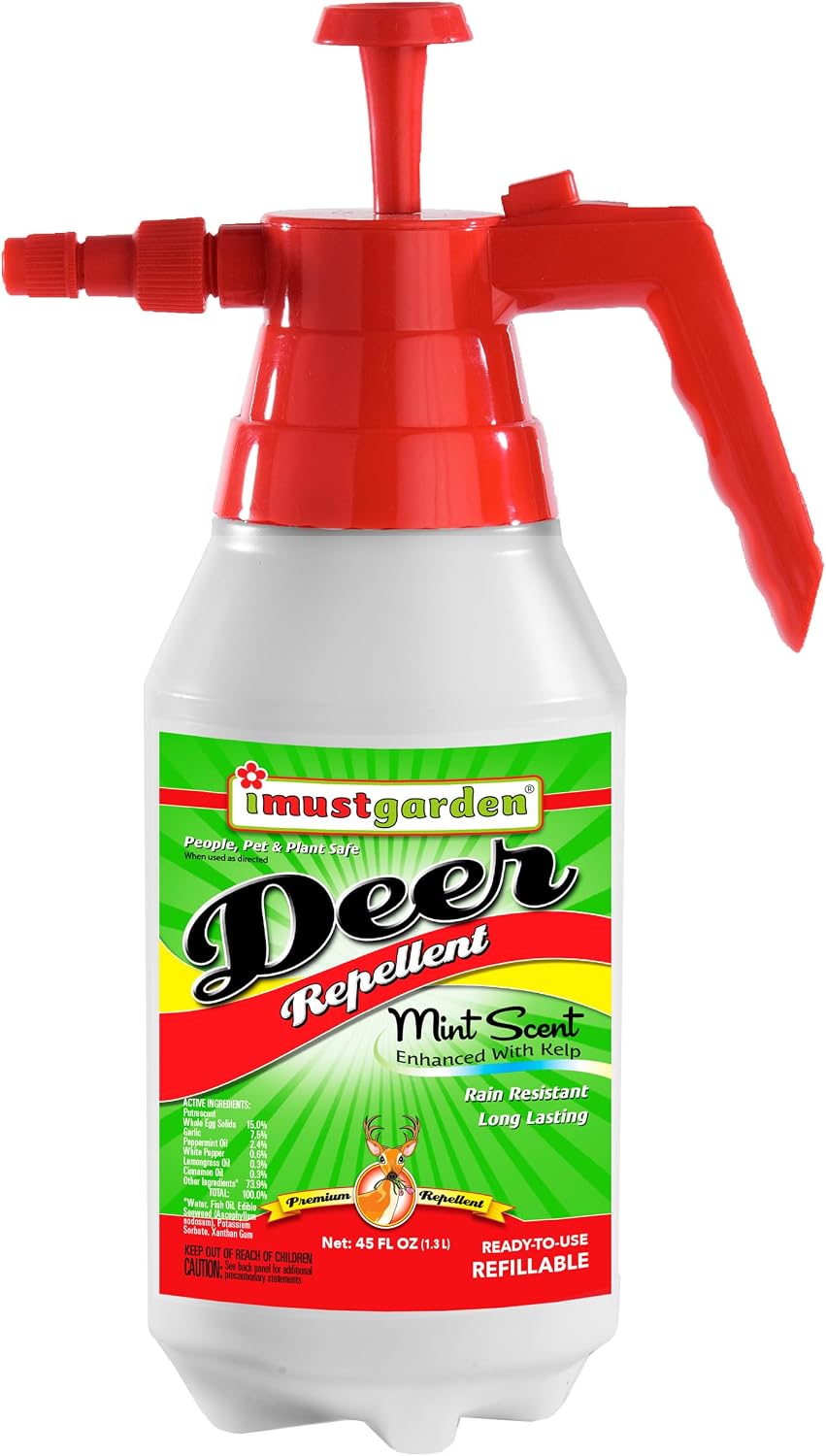 I Must Garden Deer Repellent: Powerful All-Natural Protection, 32oz Mint | Ready to Use Spray - Safe for Plants Pets & Pollinators - Pleasant Scent - Long-Lasting Control