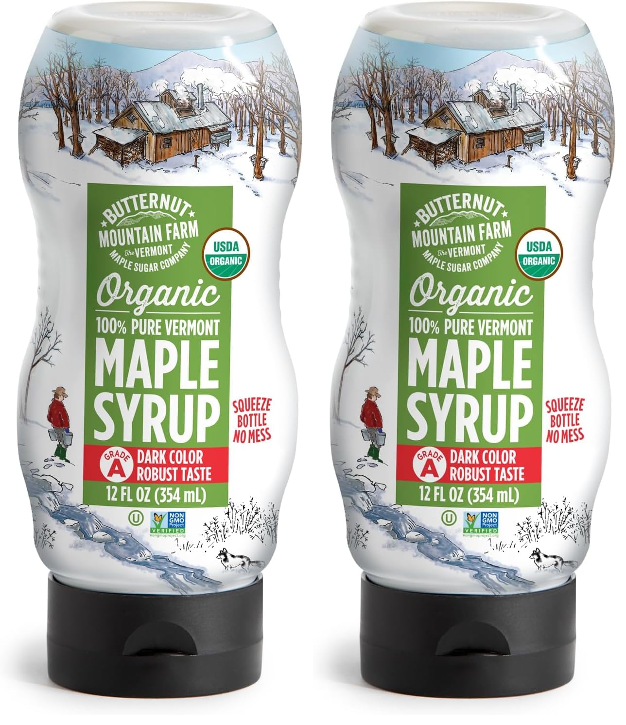 Butternut Mountain Farm Pure Vermont Maple Syrup, Grade A, Amber Color, Rich Taste, All Natural, Easy Pour Jug, 32 Fl Oz, 1 Qt