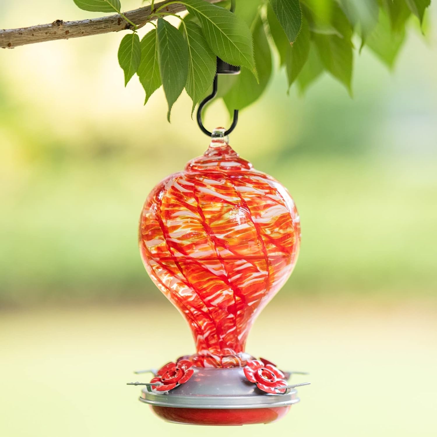 Muse Garden 32OZ Humming Bird Feeder Ant Moat,Gifts for Bird Lover,Gardening Backyard Decor Hummingbird Nectar Capacity,Nebula