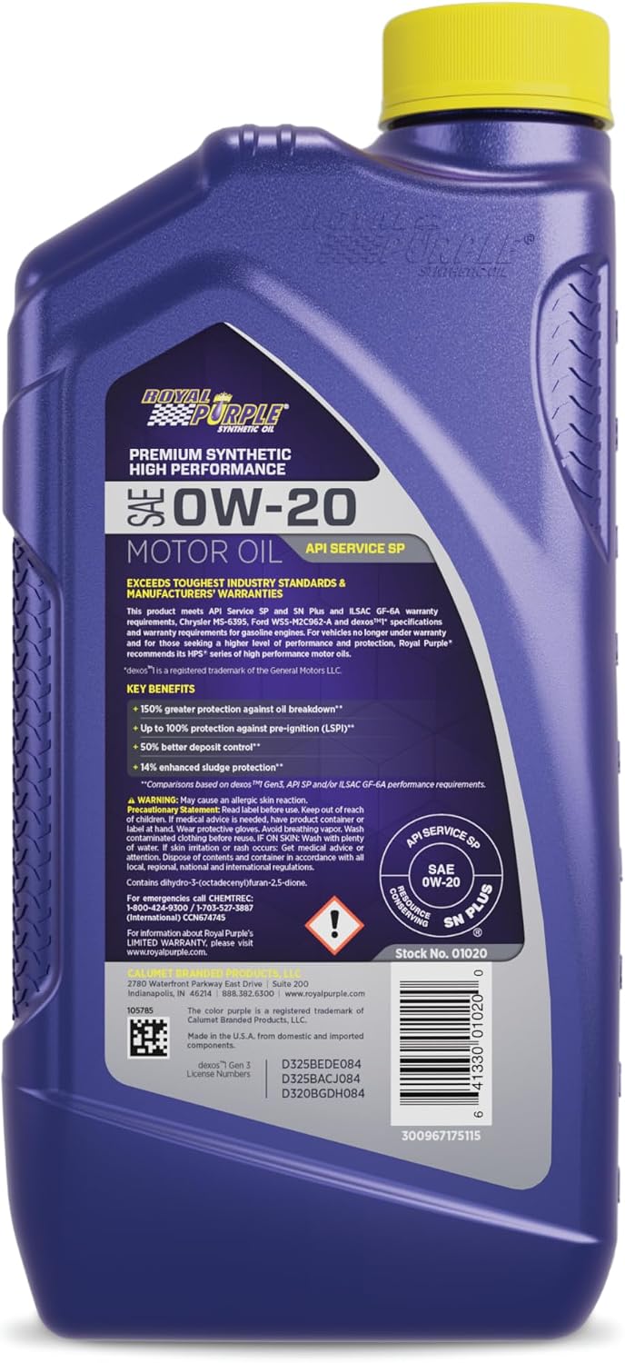 Royal Purple 51530 API-Licensed SAE 5W-30 High Performance Synthetic Motor Oil - 5 qt., Model:ROY51530