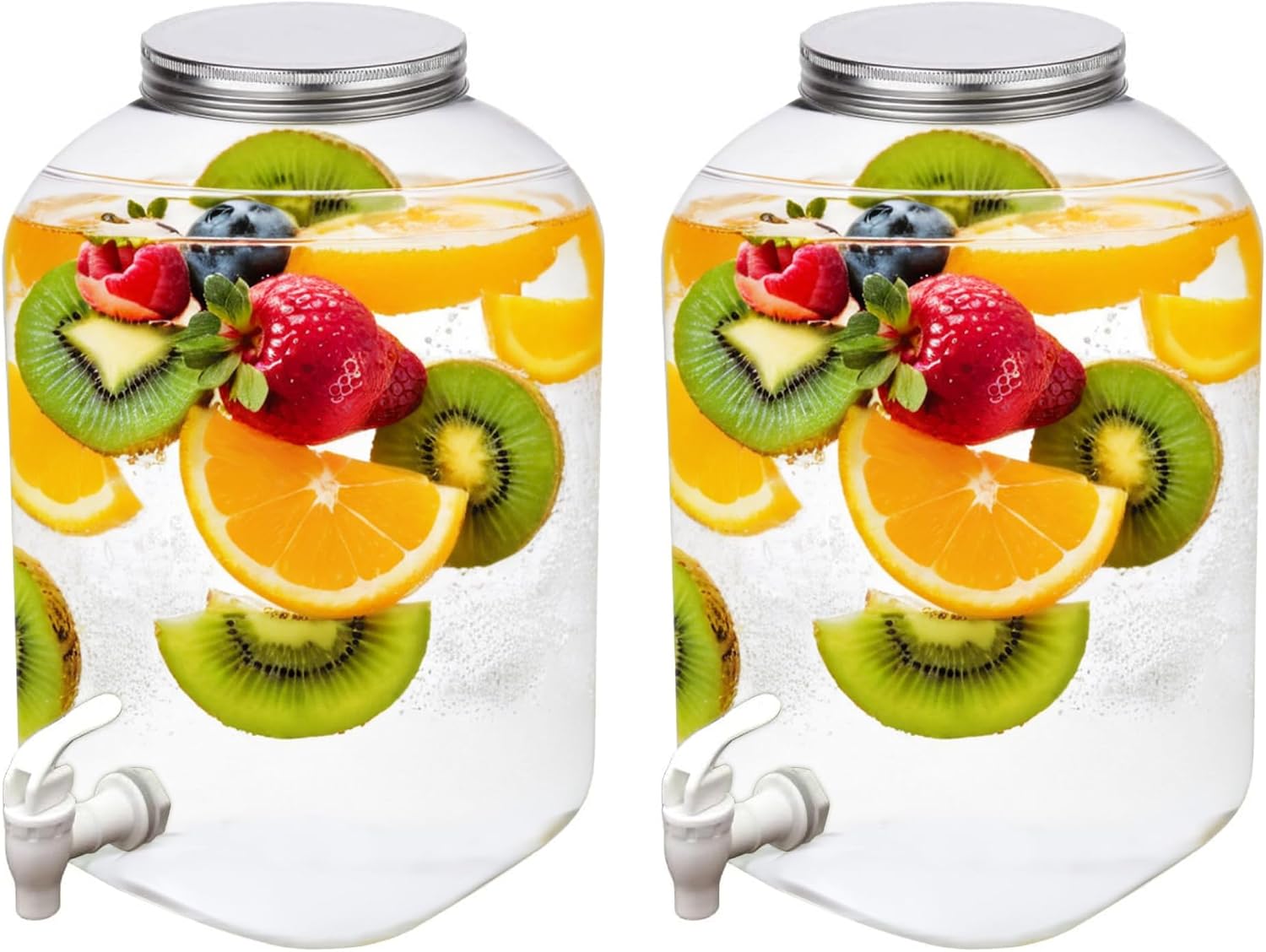 Lily's Home Plastic Beverage Dispenser with Spigot - 2 Gallon Drink Holder for Water, Juice, Tea - Ideal for Parties, Lemonade Stands, & Events