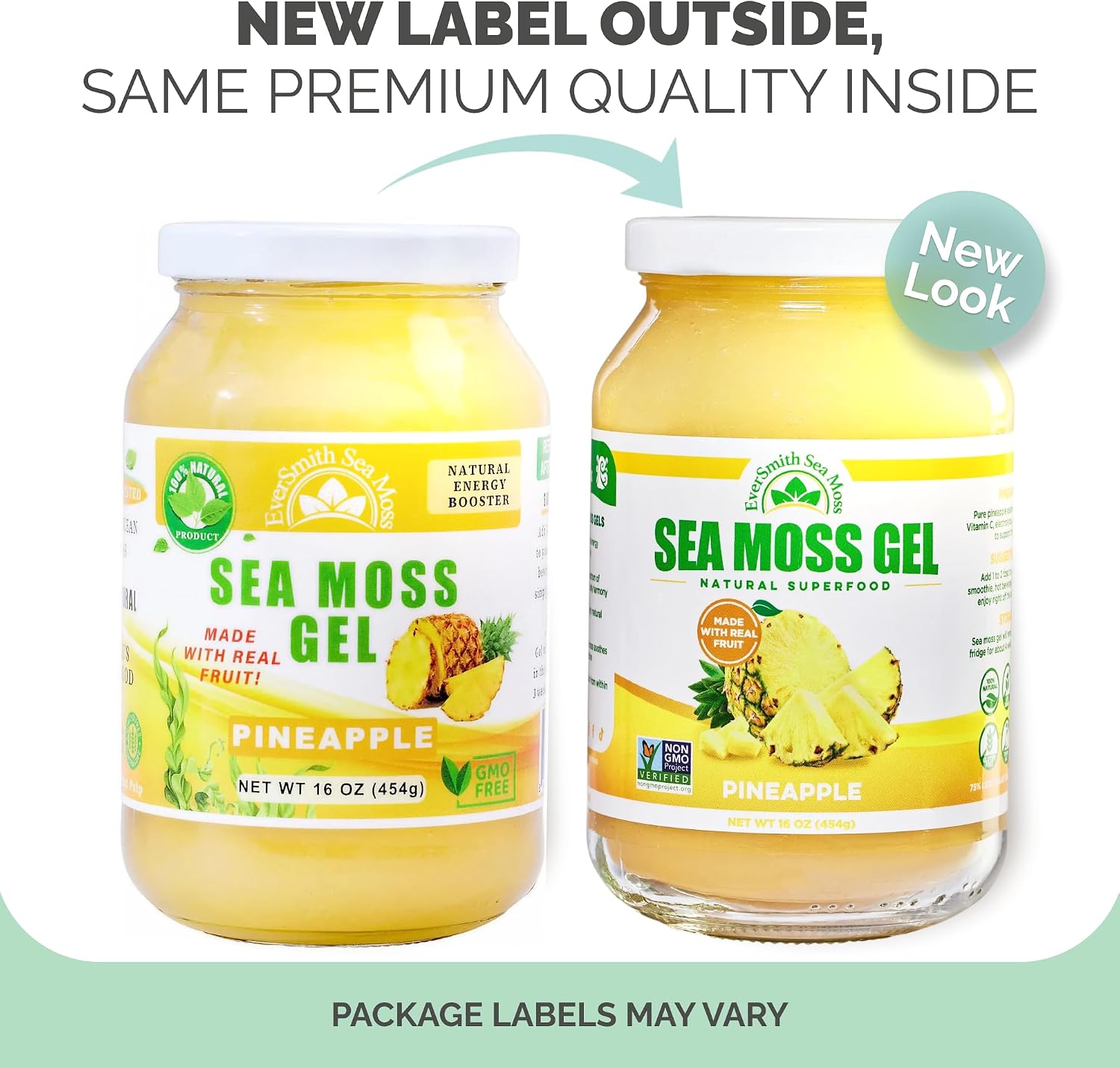 EverSmith Organics Wildcrafted Irish Sea Moss Gel, Mango Pineapple, 1 Jar