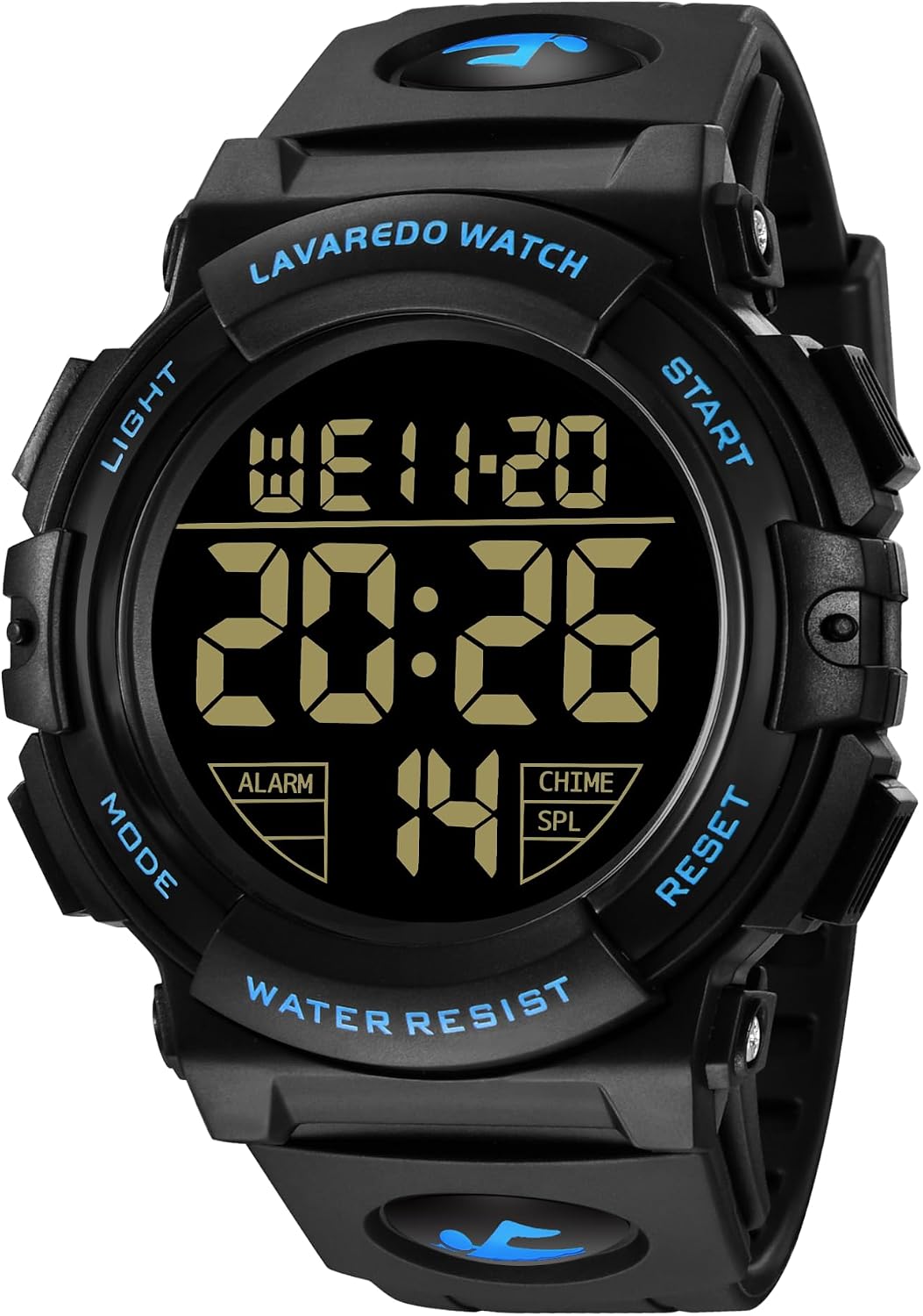 L LAVAREDO Mens Digital Watch Sports Military Watches Waterproof Outdoor Chronograph Wrist Watches for Men with LED Back Ligh/Alarm/Date