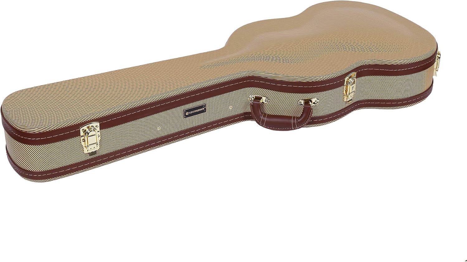 Crossrock SG Guitar Case, Multi-layer Wood Case, Arch-top Style, Vinyl Tweed