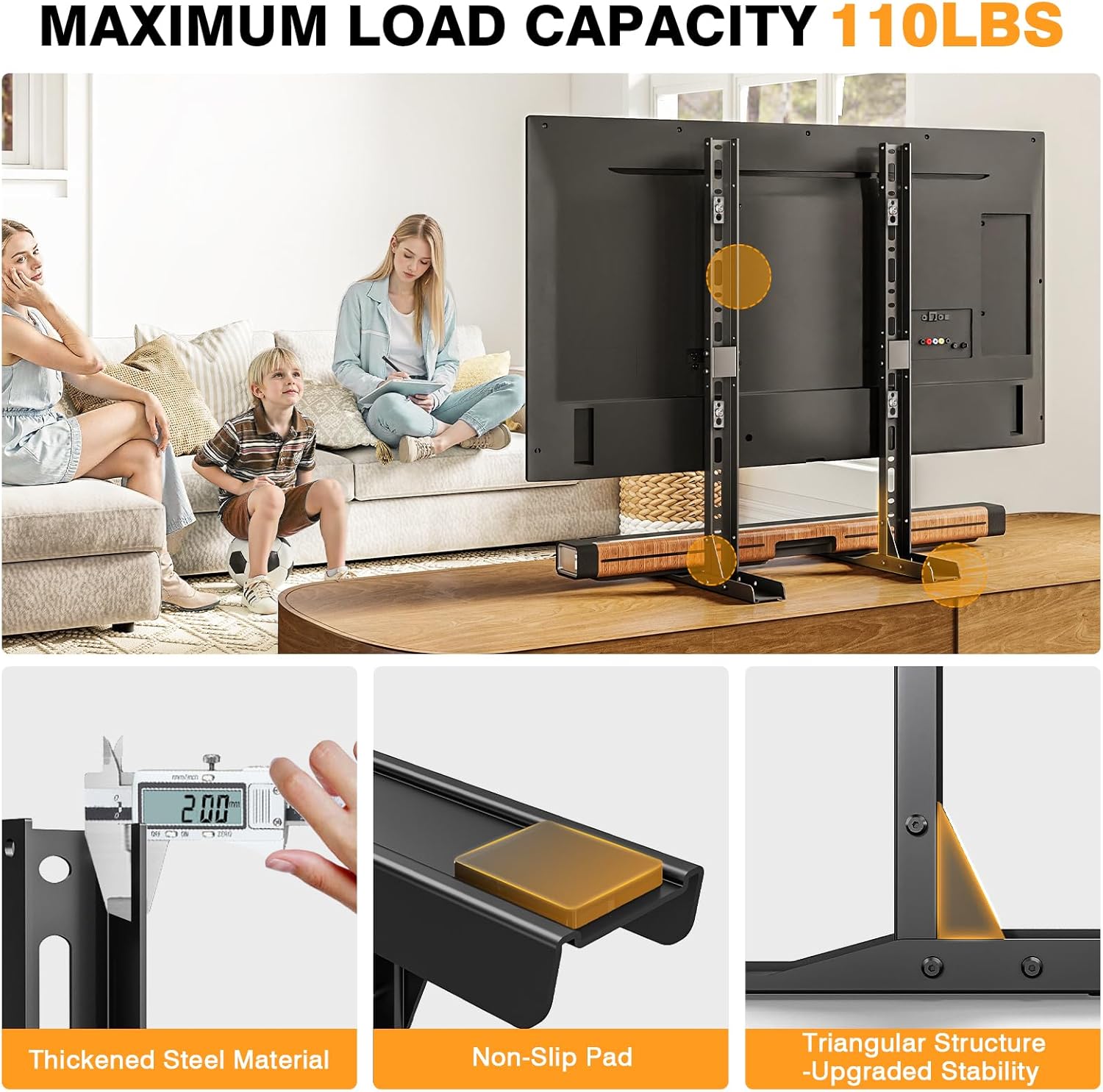 TAVR Universal Table Top TV Stand Mount, TV Legs for Most 20-75 Inch TVs