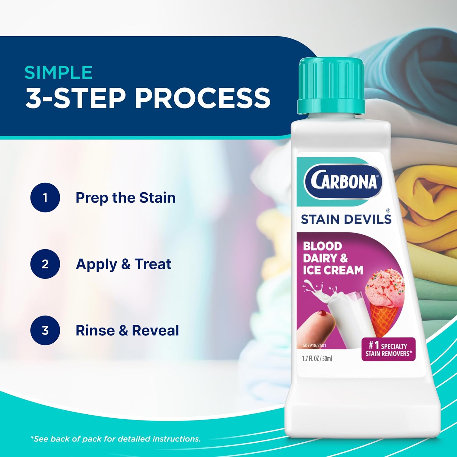 Carbona Liquid Stain Devil Food Clean Up Combo Set | Spot Stain Remover for Clothes