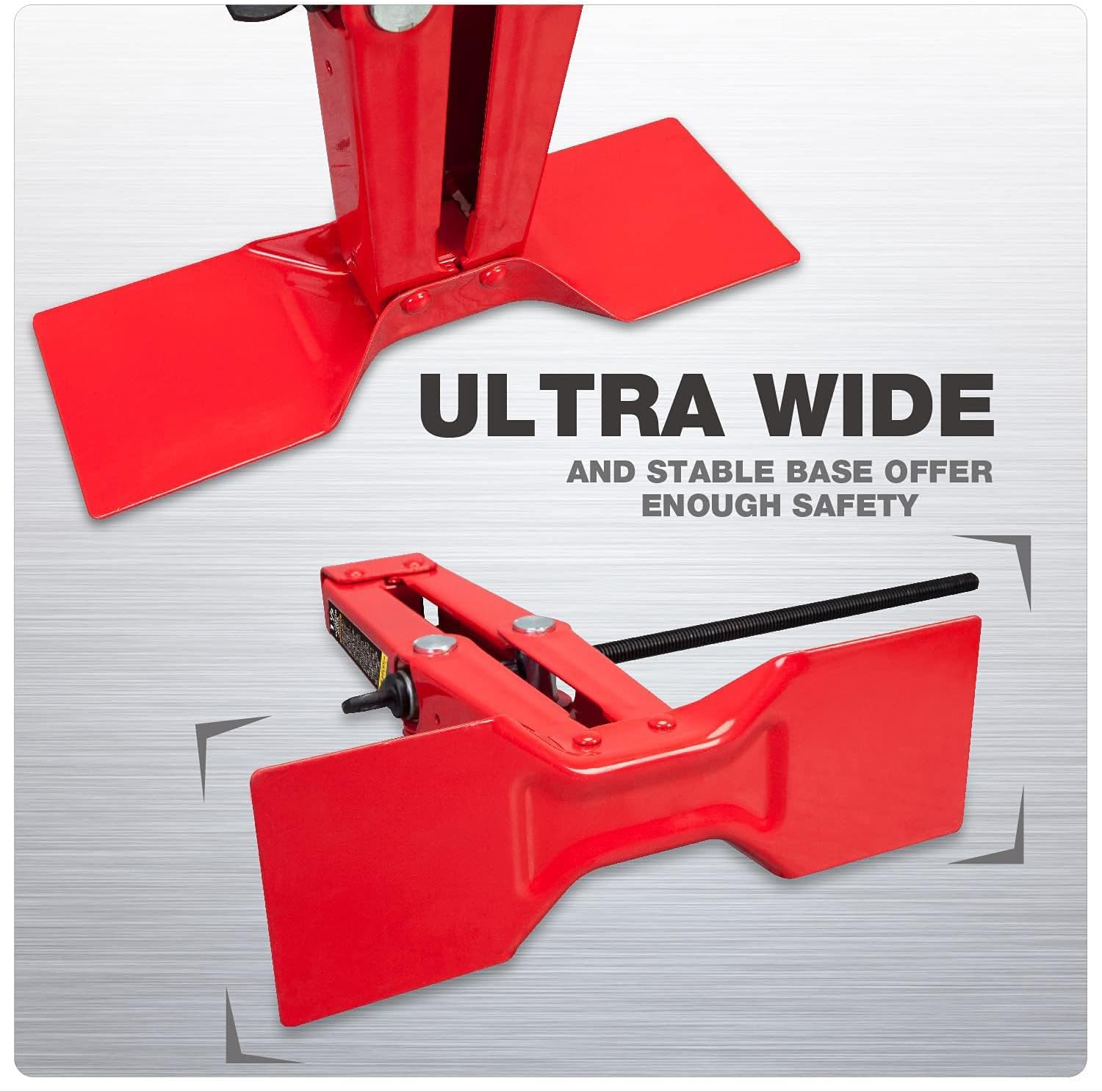 BIG RED T10152 Torin Steel Scissor Lift Jack Car Kit, 1.5 Ton (3,000 lb) Capacity, Red