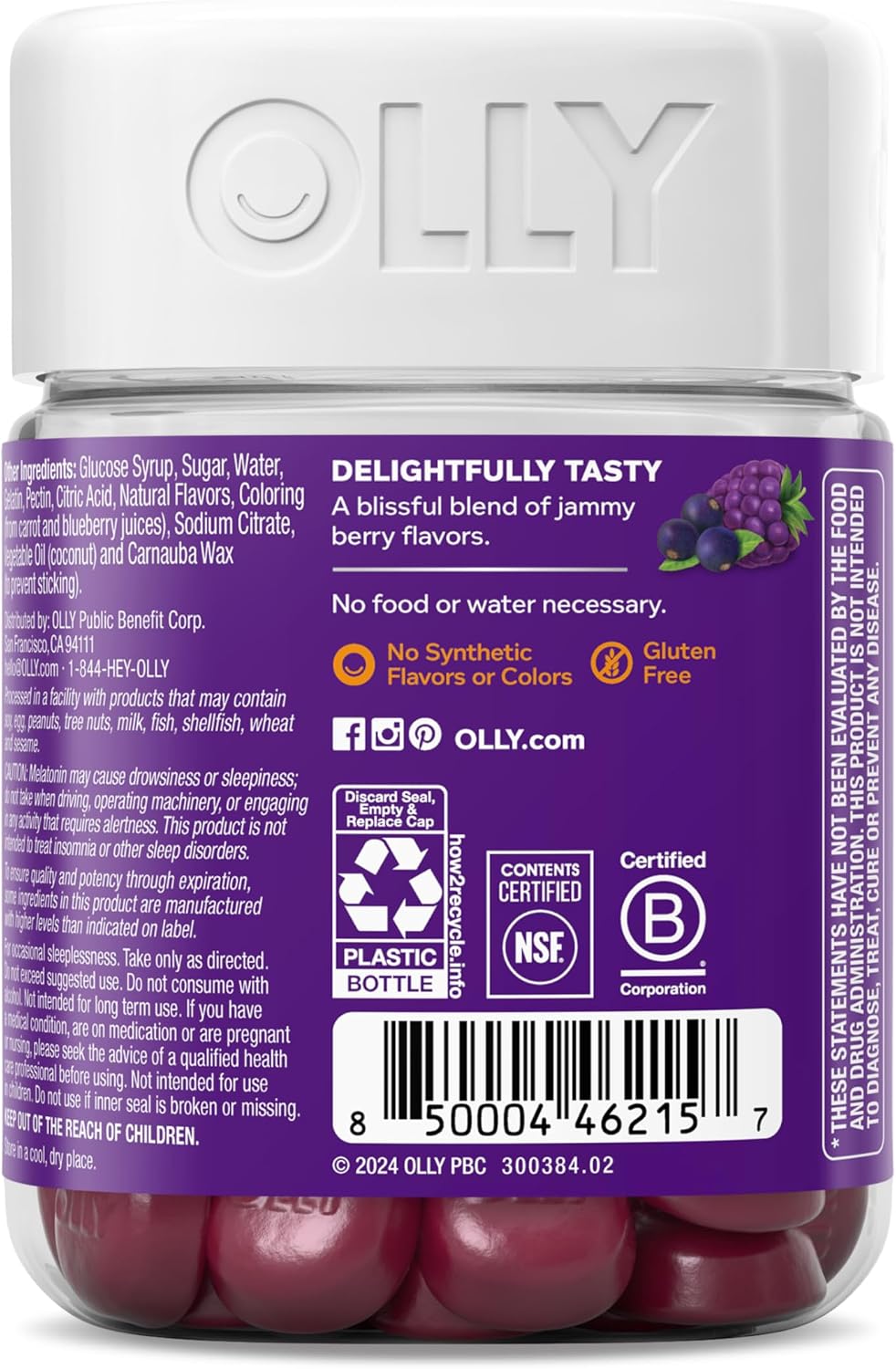 OLLY Immunity Sleep + Elderberry Gummies, Immune & Sleep Support*- 36 Count