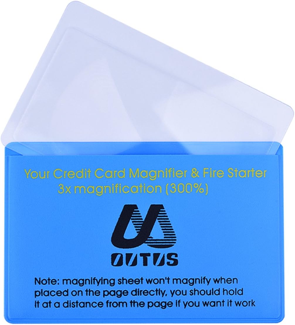 Outus 4 Pack Wallet Magnifier Cards Credit Card Magnifying Glass Fresnel Lens