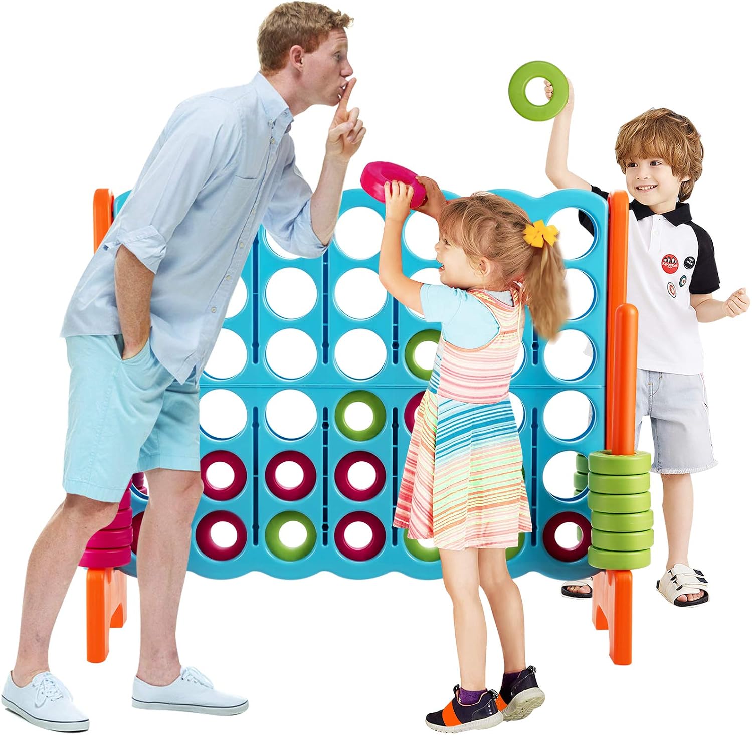 Costzon Giant 4-in-A-Row, Jumbo 4-to-Score Giant Game Set for Kids & Adults, Indoor Outdoor Yard Connect Game