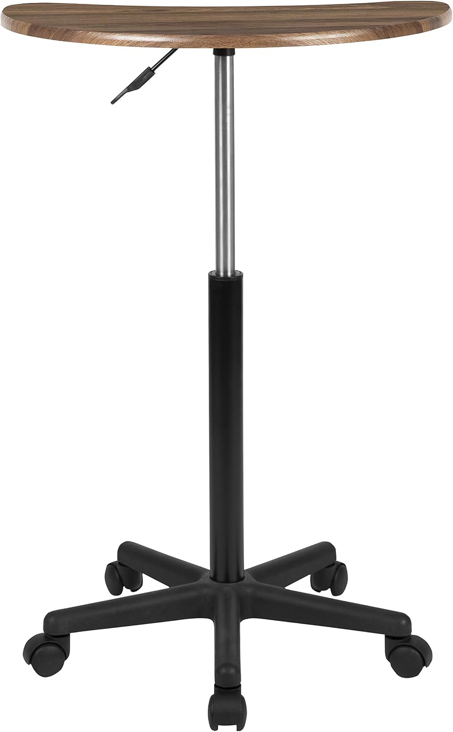 Flash Furniture Eve Sit to Stand Mobile Laptop Desk/Speaker's Lectern with Wheels, Modern Height-Adjustable Portable Standing Computer Desk, Black | Heavy Duty Nylon Base, Dual Wheel Casters