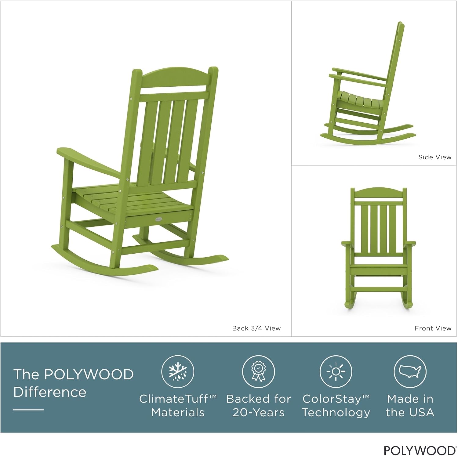 POLYWOOD Presidential Rocking Chair in White