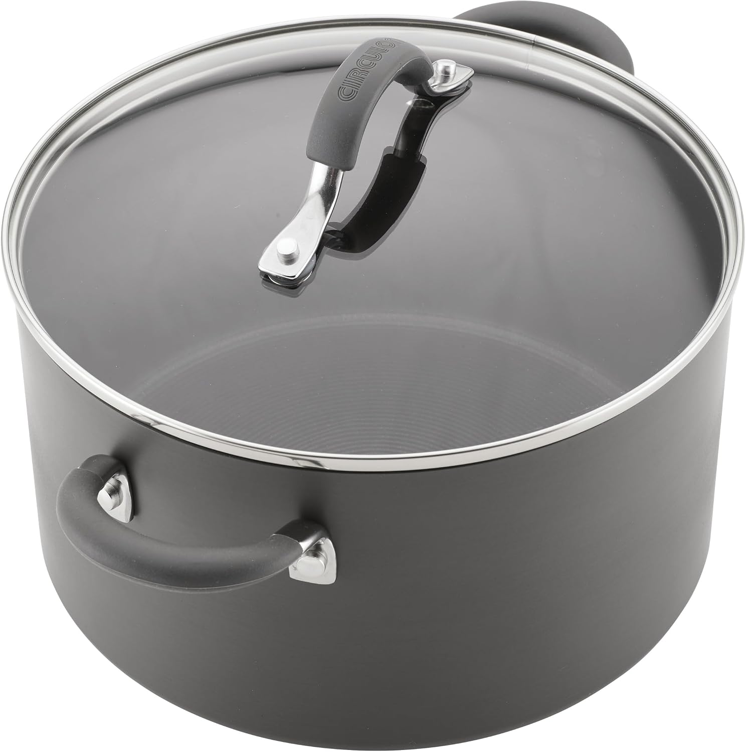 Circulon Radiance Hard Anodized Nonstick Deep Frying Pan with Lid, 12 inch Frying Pan with Lid, Deep Skillet, Gray
