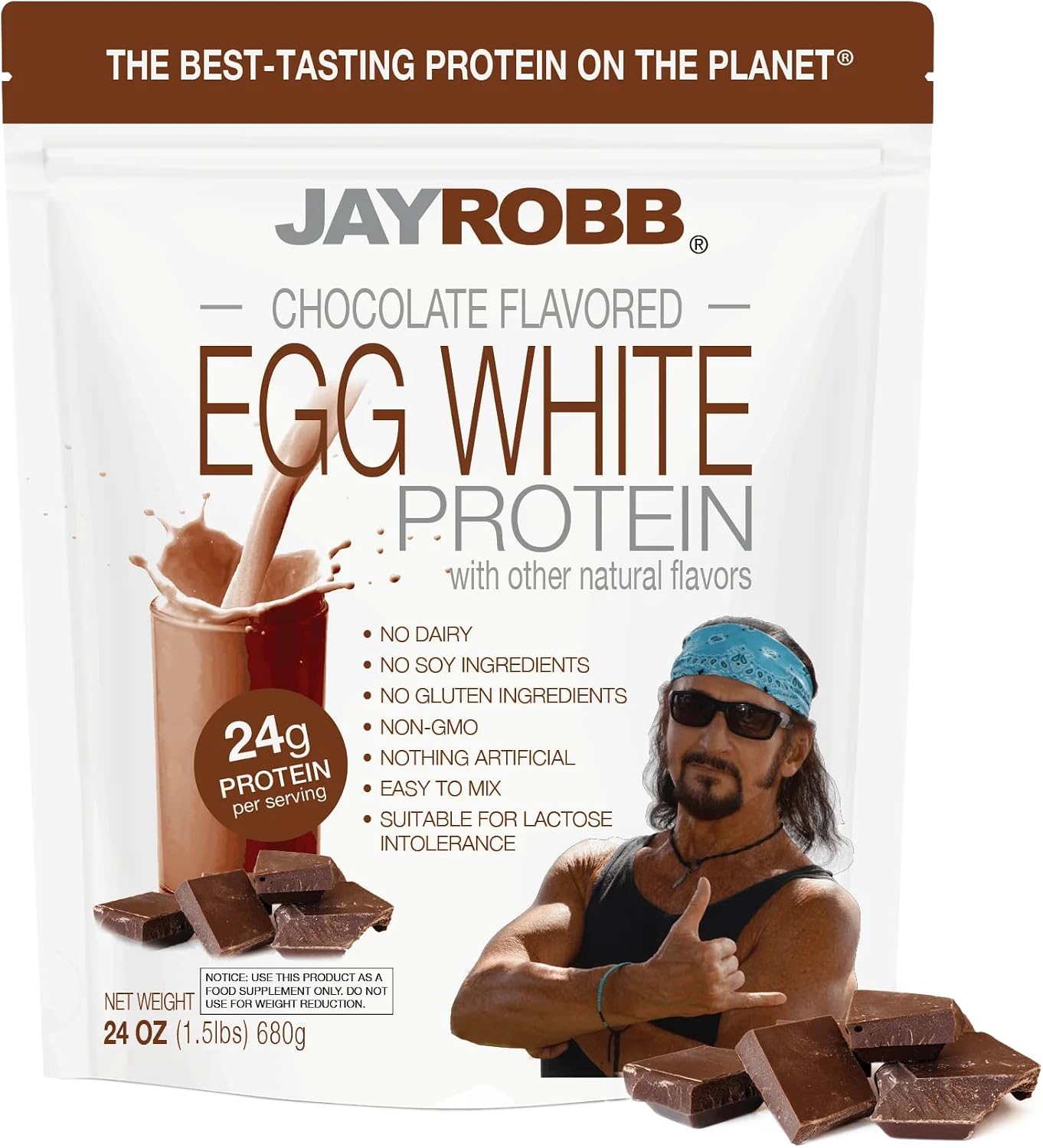 JAYROBB Vanilla Egg White Protein 24 oz, 1.5 Pound Bag