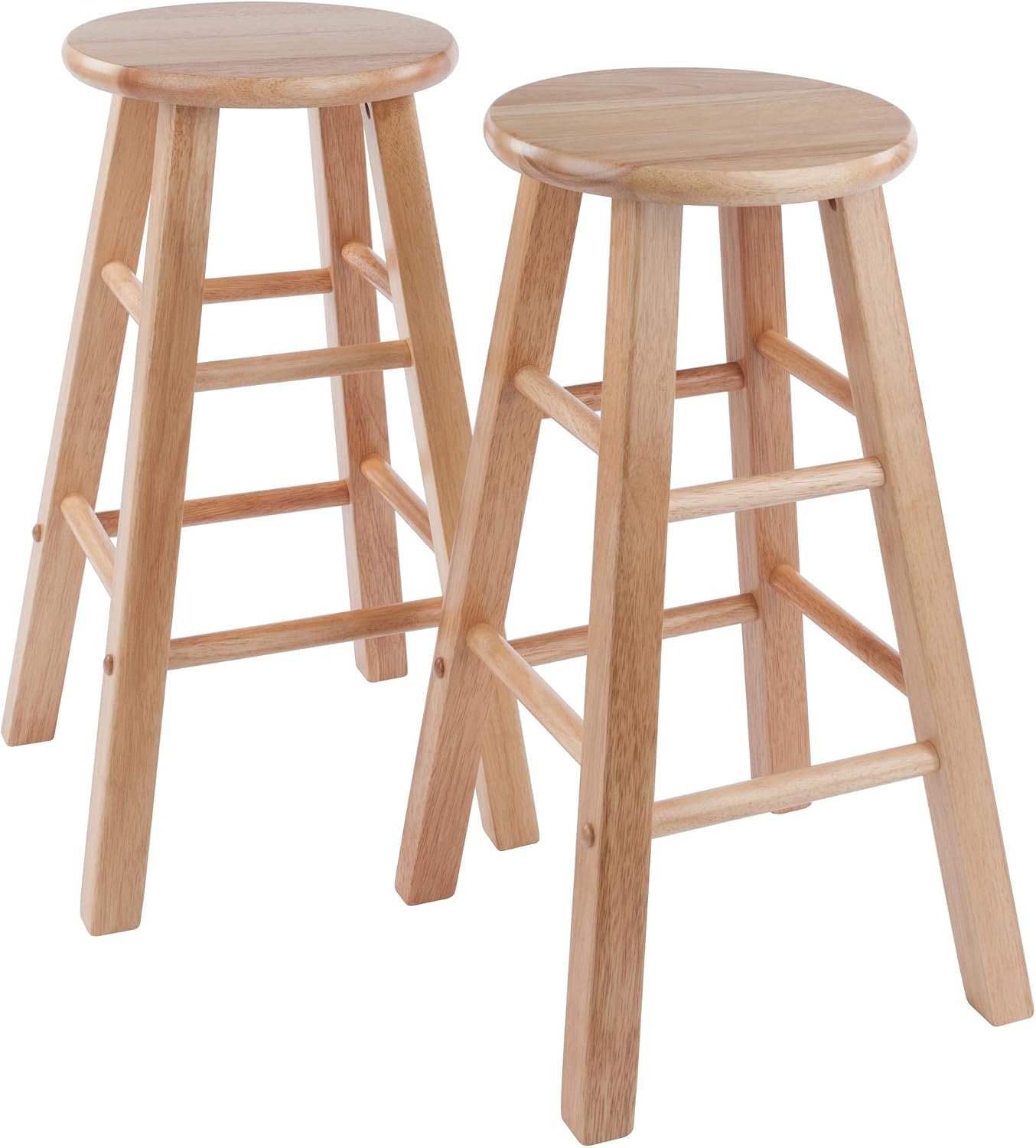 Winsome Element Counter Stools, Natural & White, 24", 2 Piece Set