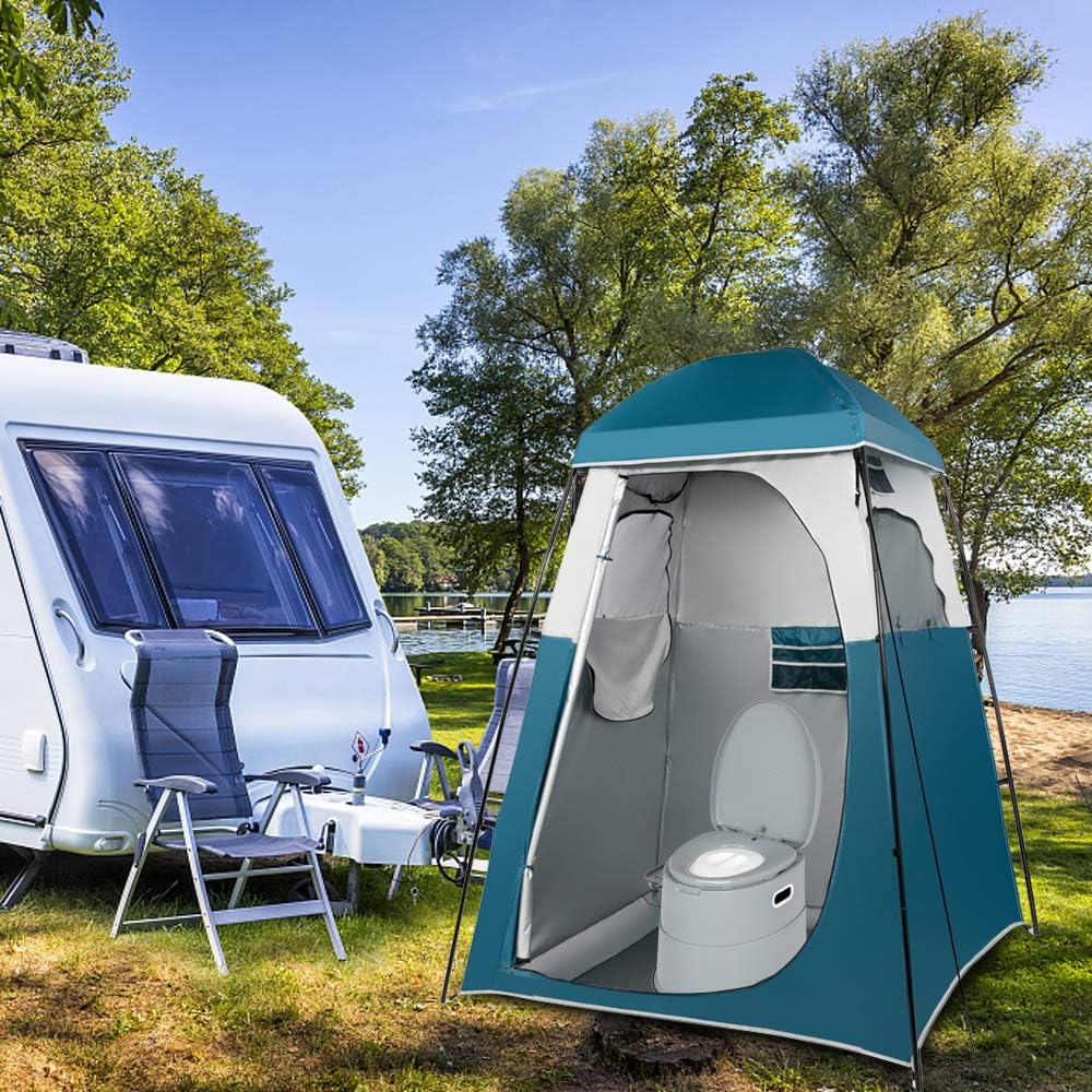 VINGLI Portable Toilet | Indoor Outdoor Commode w/Detachable Inner Bucket & Removable Paper Holder, Lightweight & Compact for Camping, Boat, Van