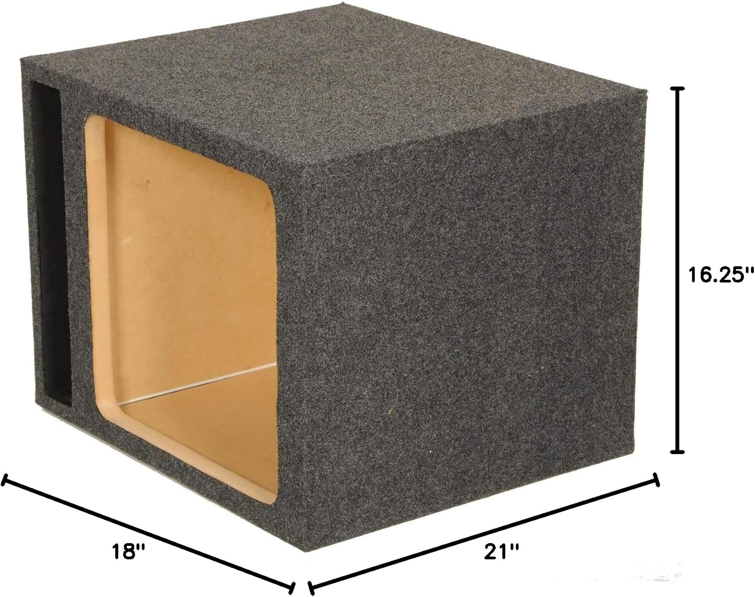 QPower QBOMB Single 12-Inch Speaker Box – Side-Ported Design with Black Bed Liner – Compatible with Kicker L7 Subwoofer