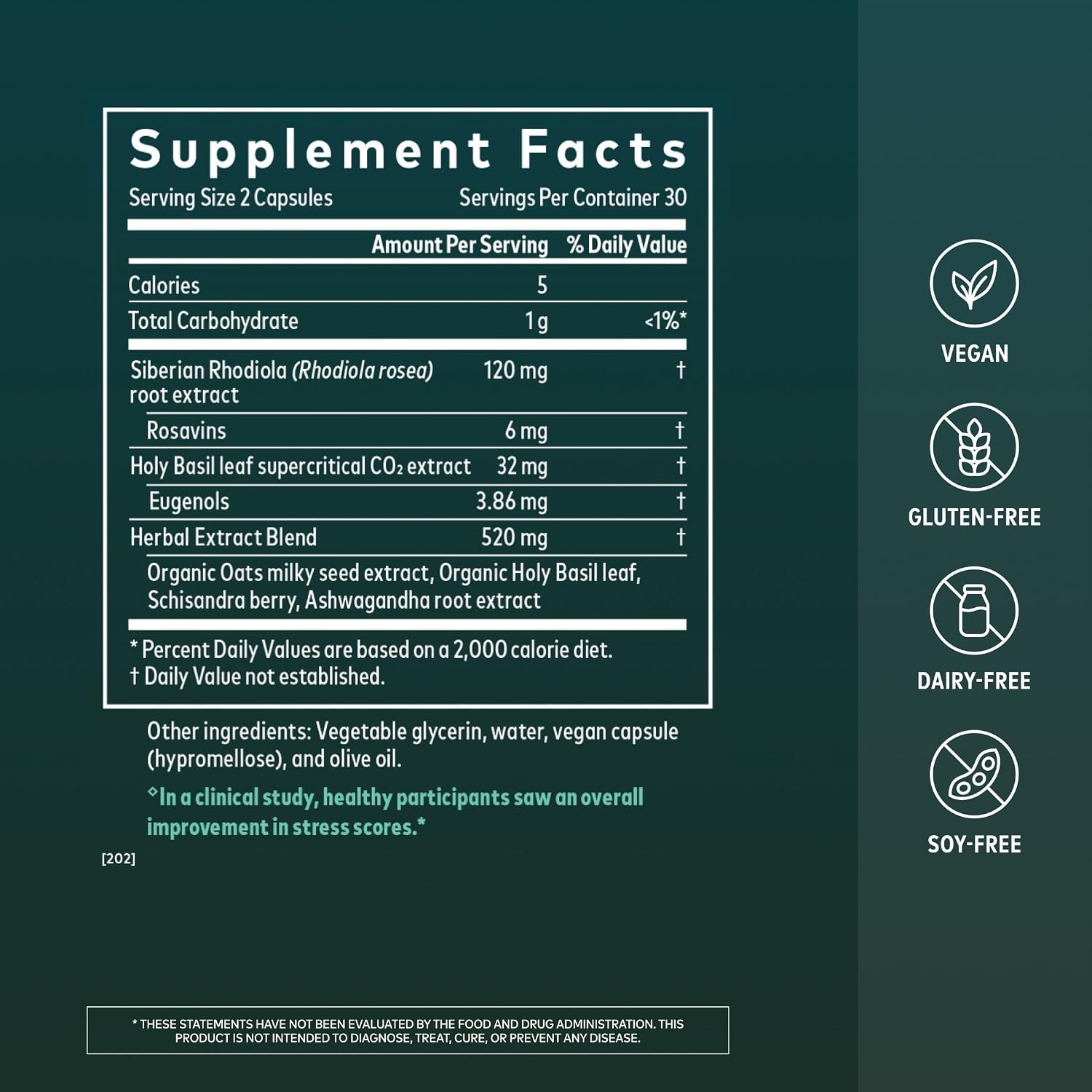 Gaia Herbs Adrenal Health Daily Support - Herbal Supplement with Ashwagandha, Holy Basil & Schisandra - Help Maintain Healthy Energy & Stress Levels* - 60 Vegan Liquid Phyto-Caps (30 Servings)