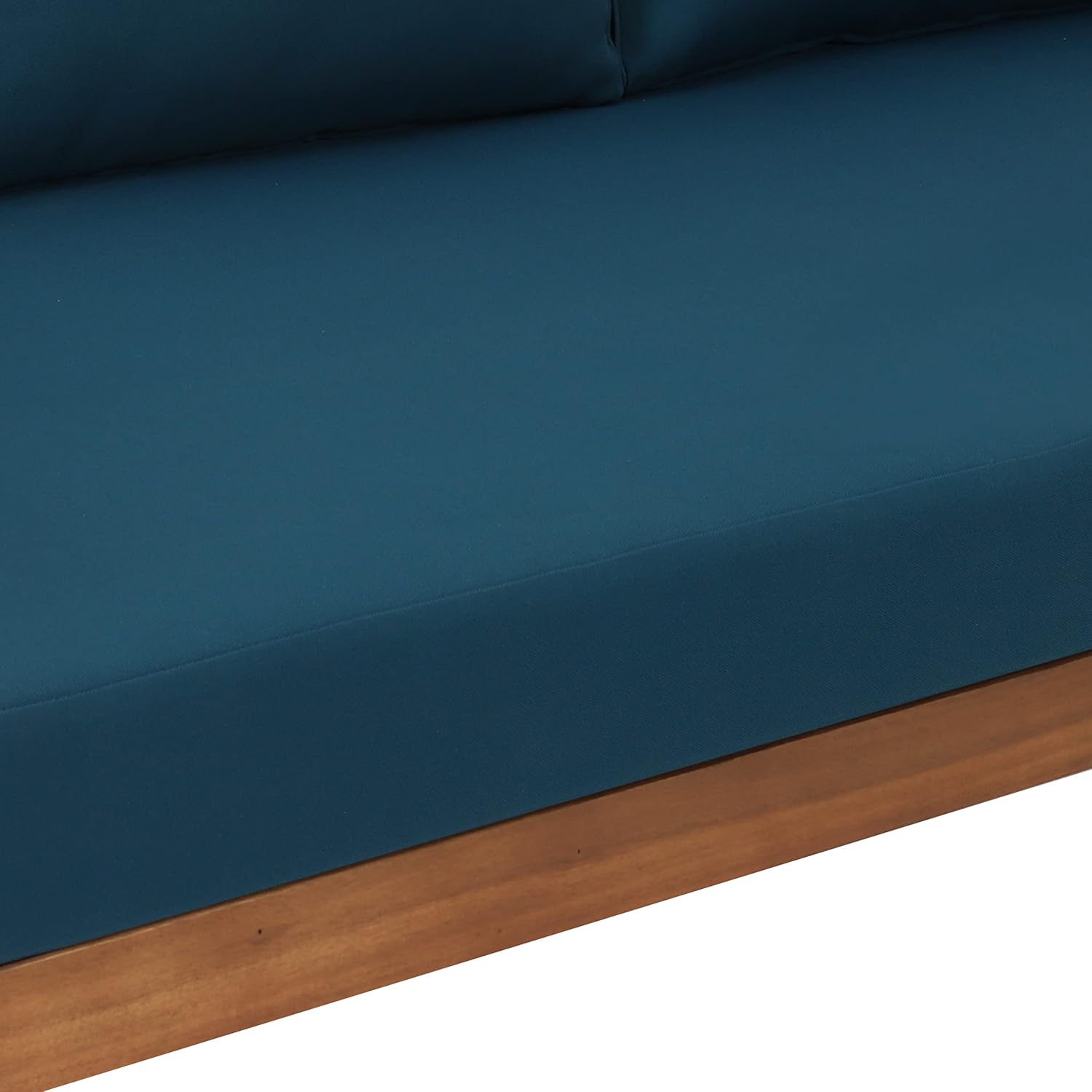 Christopher Knight Home Tina Outdoor 3 Seater Acacia Wood Daybed, Teak Finish, Light Grey