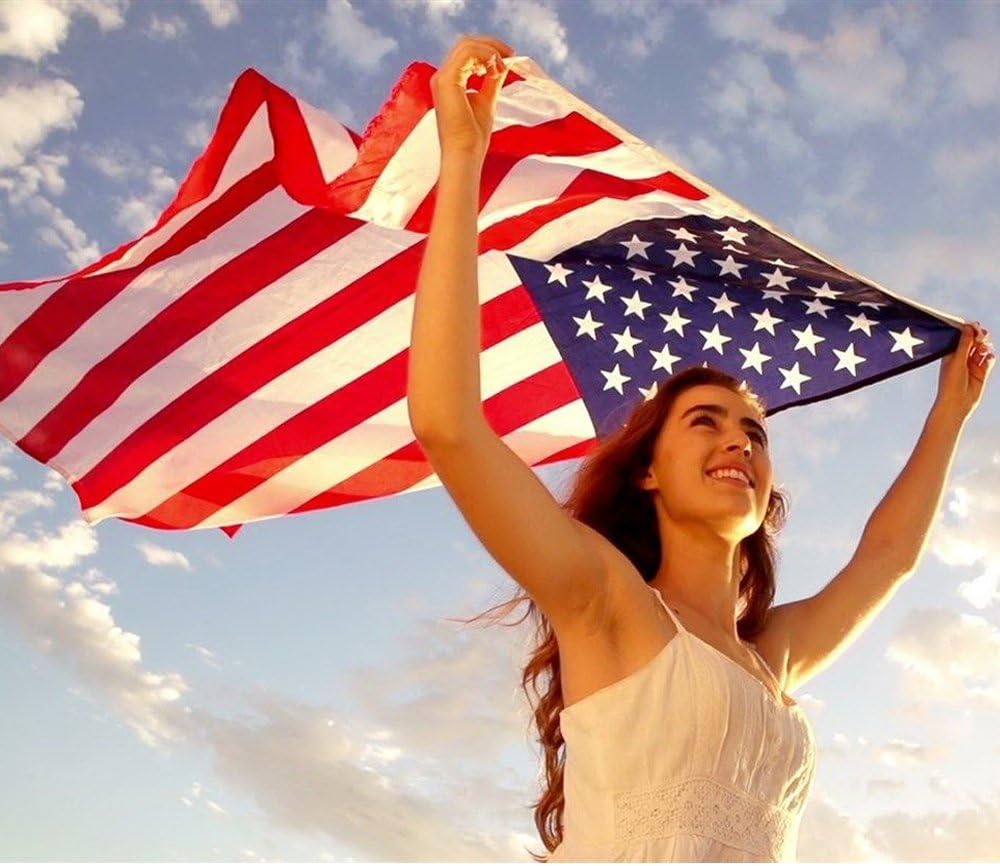 ANLEY Fly Breeze American National Flag 4x6 Foot Polyester - Vivid Color and Fade proof - Canvas Header and Brass Grommets - Banner Flags 4 X 6 Ft