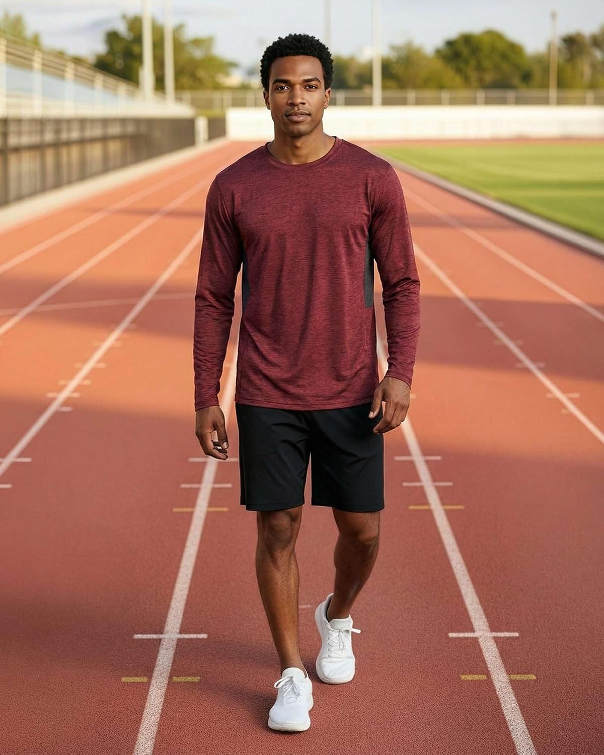 4 Pack Men's Dry Fit Long Sleeve Workout Shirts Gym Athletic Tee Fishing
