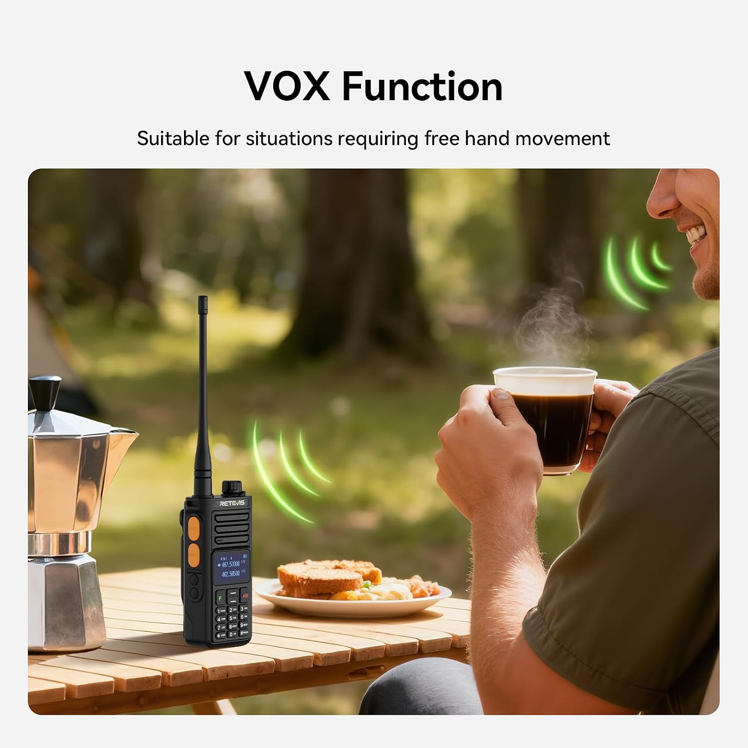 Retevis RA89R Ham Radio with Cross-Band Repeater, Long Range Radio | for Emergency, Survival, with APP Setting, Dual Band, High Power, IP54, Handheld, Long Range, 2800mAh USB-C Rechargeable