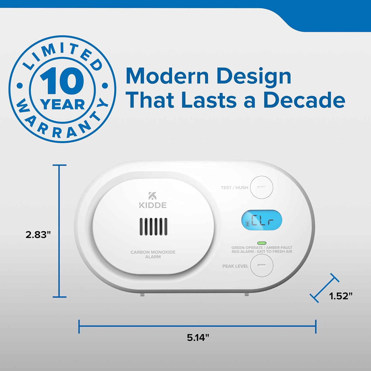 Kidde Carbon Monoxide Detector, AA Battery Powered CO Alarm with LEDs, Test-Reset Button, Low Battery Indicator, Portable