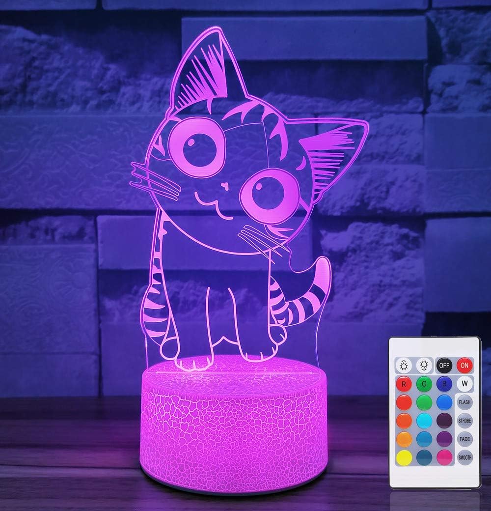 i-CHONY Dinosaur Toy T-Rex 3D Night Light for Kids, 16 Colors Dimmable Dinosaur Led Light with Remote & Smart Touch