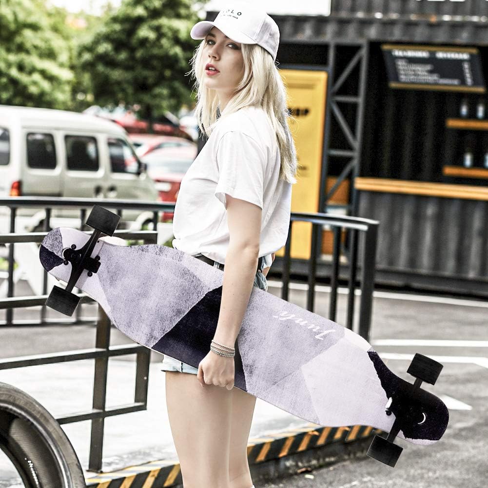 Junli 41 Inch Freeride Skateboard Longboard - Complete Skateboard Cruiser for Cruising, Carving, Free-Style and Downhill