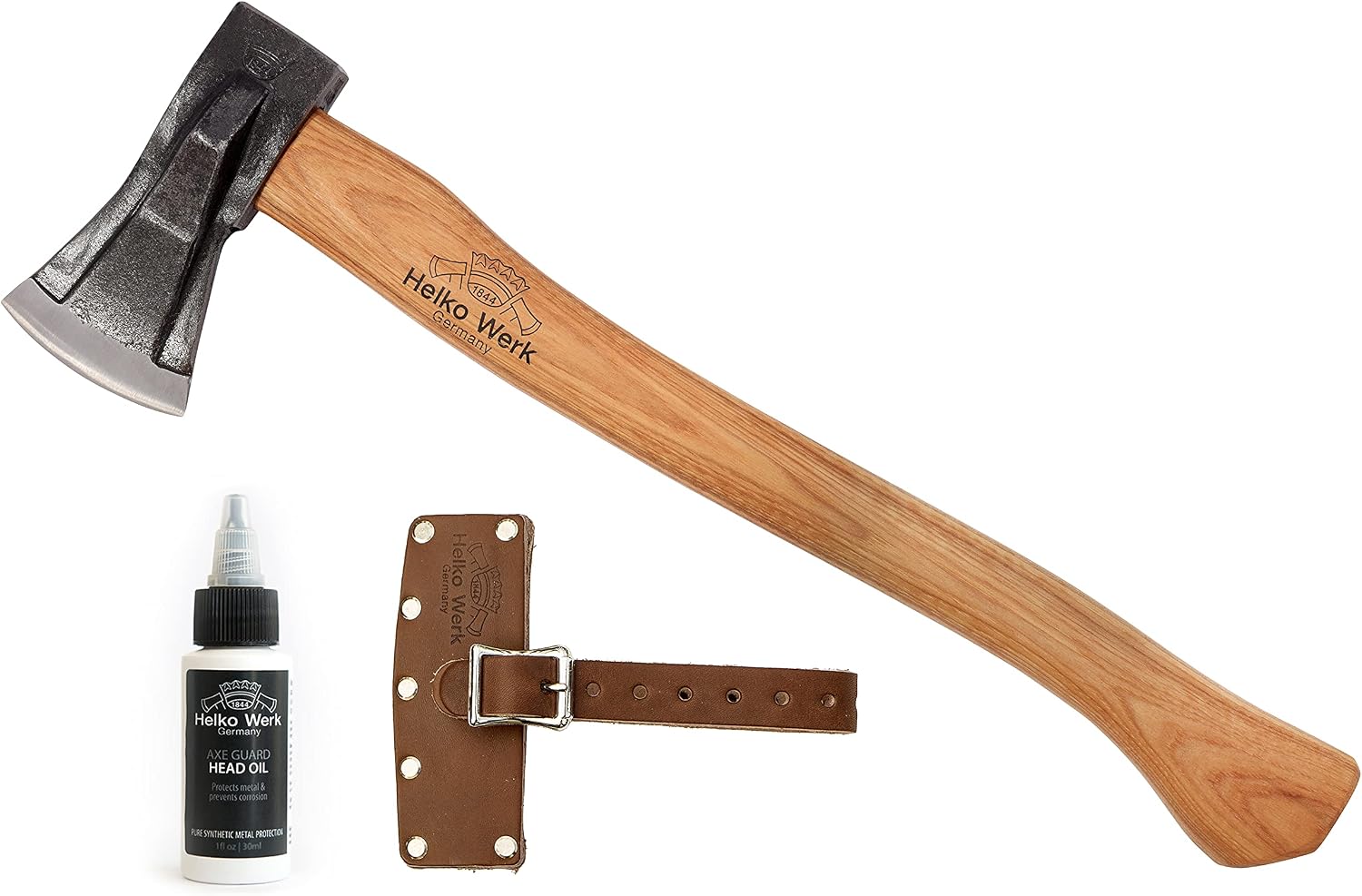 1844 Helko Werk Germany Traditional Hessen Woodworker Felling Axe (13563) | Made in Germany Hand Forged Felling Axe and Cutting Forest Axe for Felling Trees Head 2-3/4 lbs, Handle 28 inches
