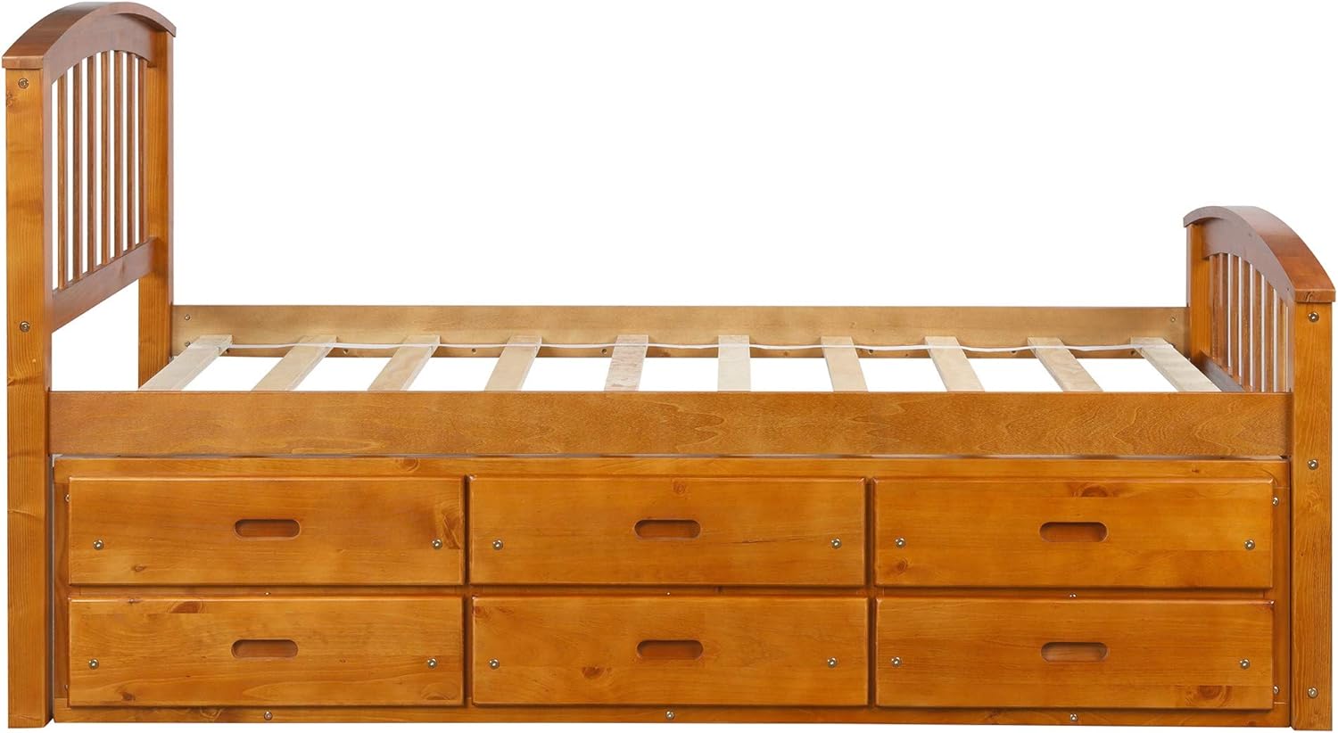 Merax Twin Size Platform Storage Bed Solid Wood Bed with 6 Drawers