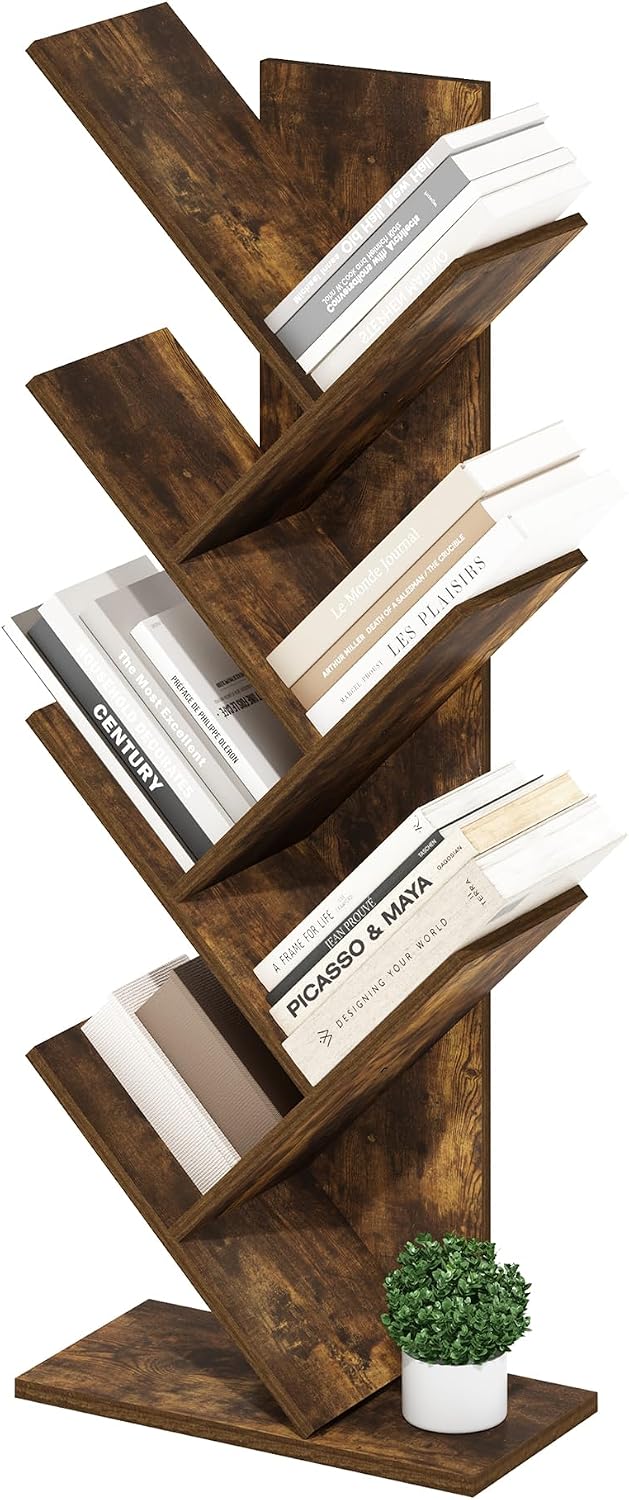 Furinno LUDER Book Shelf, 5-Cube Bookshelf, Reversible Bookcase, 9.4 x 19.5 x 31.5, Easy Assembly, for Living Room, Bedroom, Home Office, White