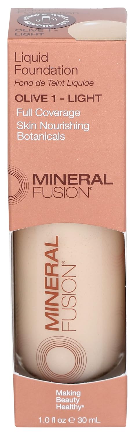 Mineral Fusion Full Coverage Liquid Foundation (Cool 1, Fair), 1 Fl Oz