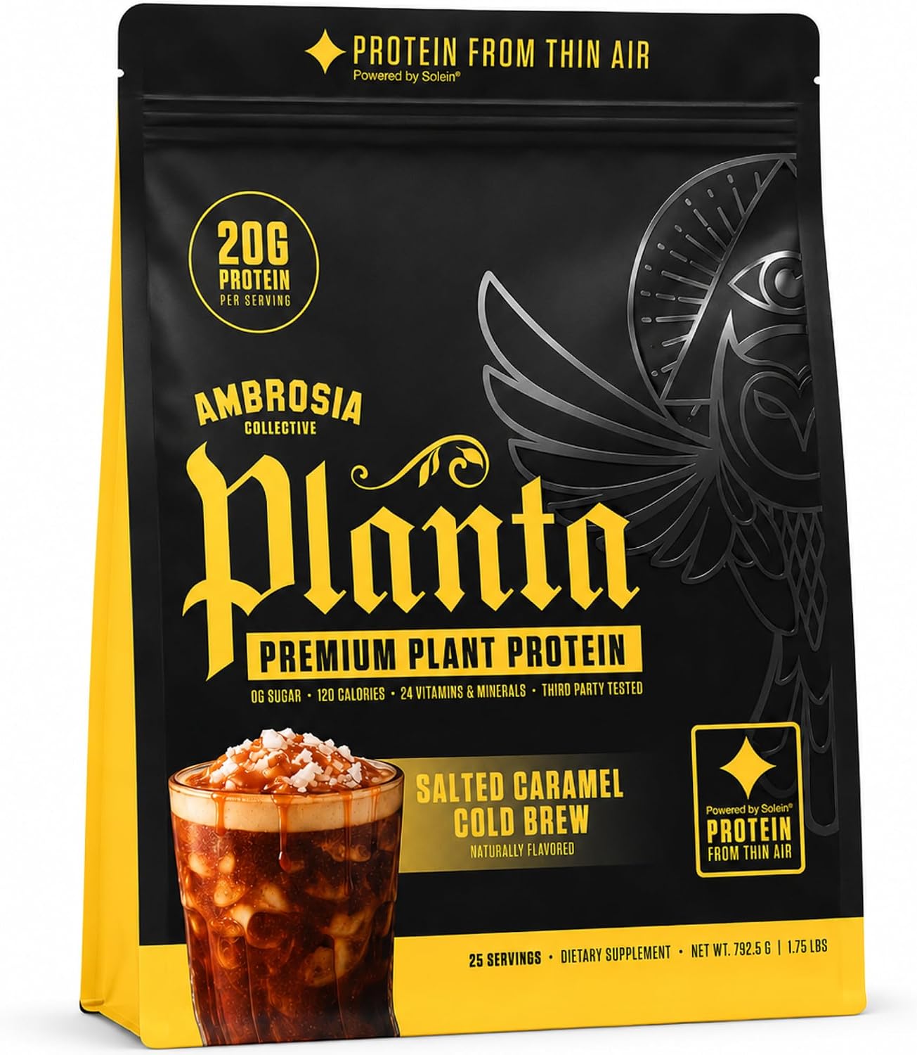 Ambrosia Plant Based Protein Powder 20g | Clean Vegan Pea Protein Powder | Gluten & Dairy Free, Keto Friendly, No Added Sugar | 25 Servings | Banana Maple