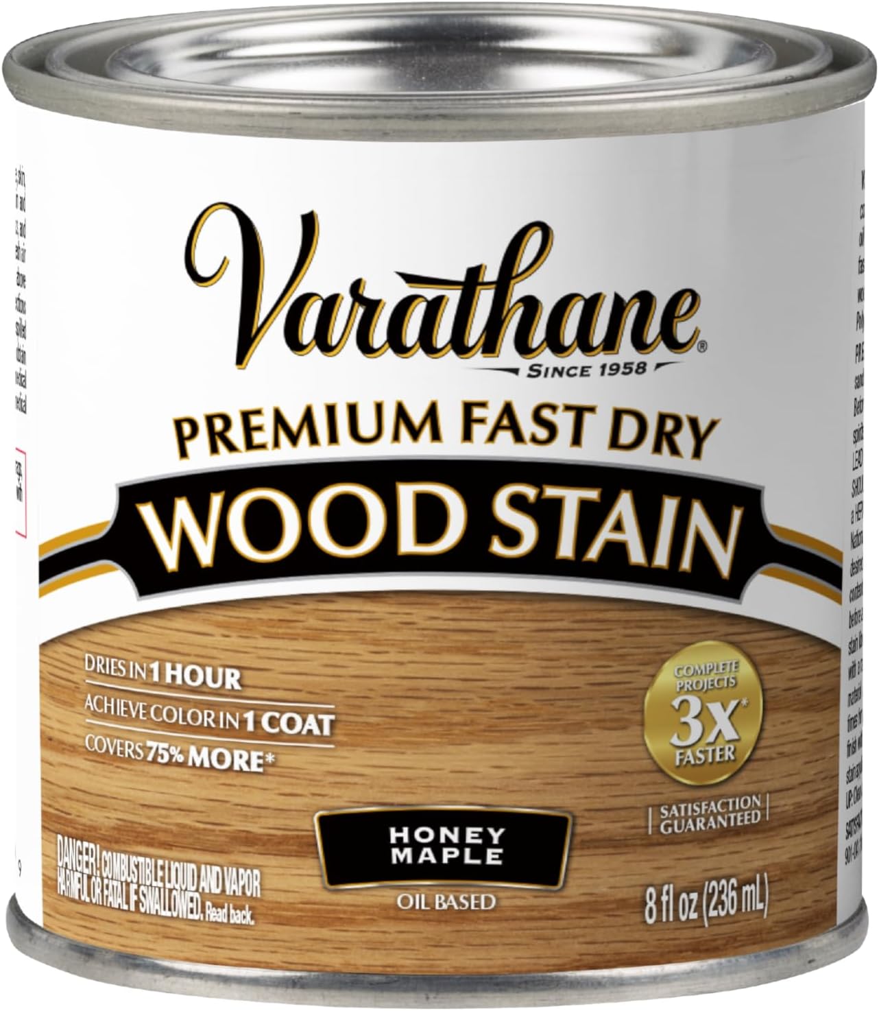 Varathane Premium Fast Dry Weathered Gray Wood Stain | Oil-Based, 1 Coat Color, 1 Hour Dry Time, Interior Wood Stain, Furniture, Cabinets, Doors, Covers Up to 275 Sq Ft, Quart